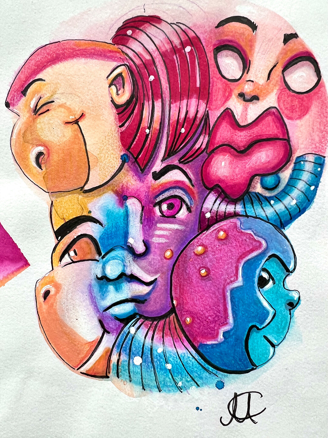 A dab of watercolor paint