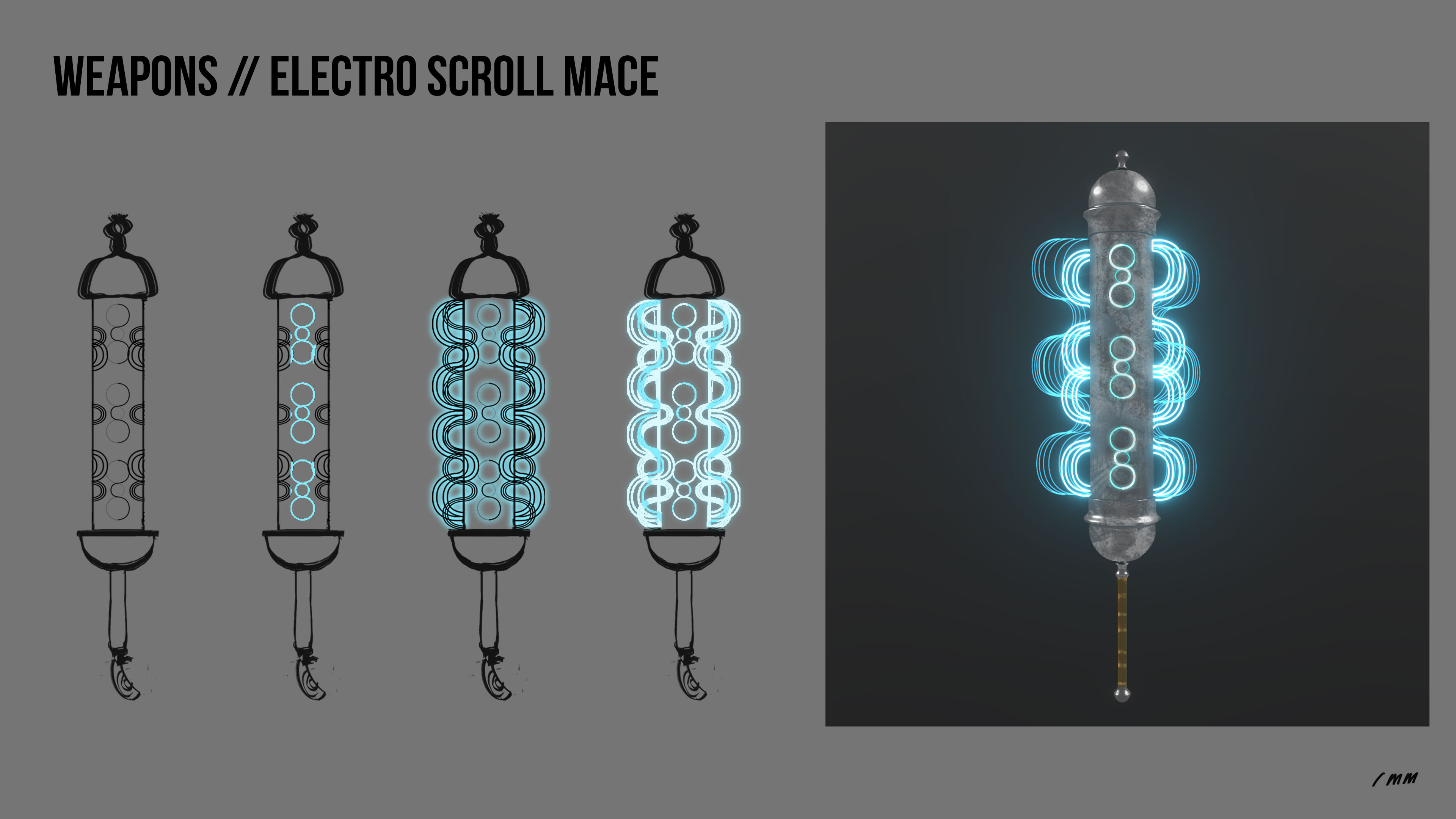 FX animation process steps and final render.