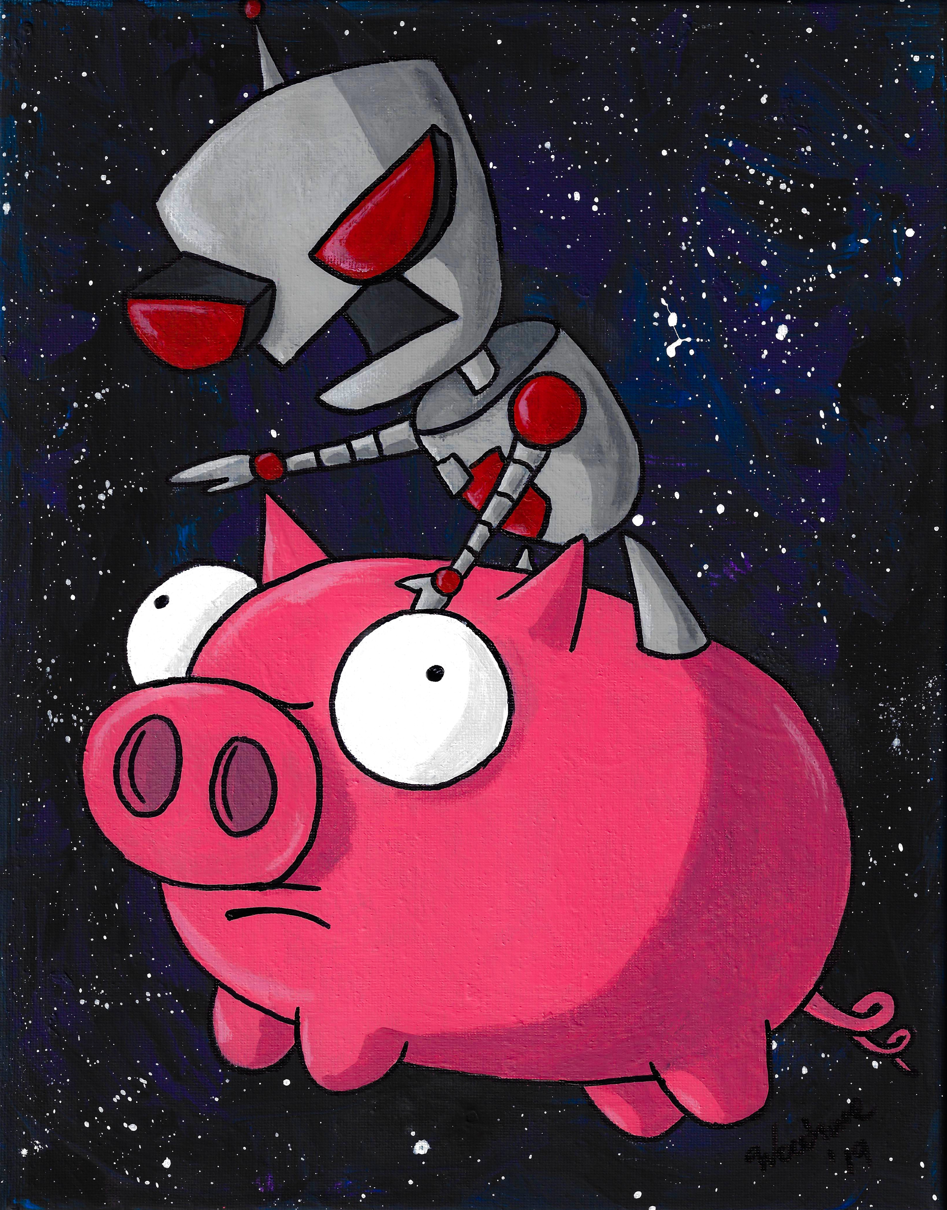 Gir and Piggy. Invader Zim fan art.