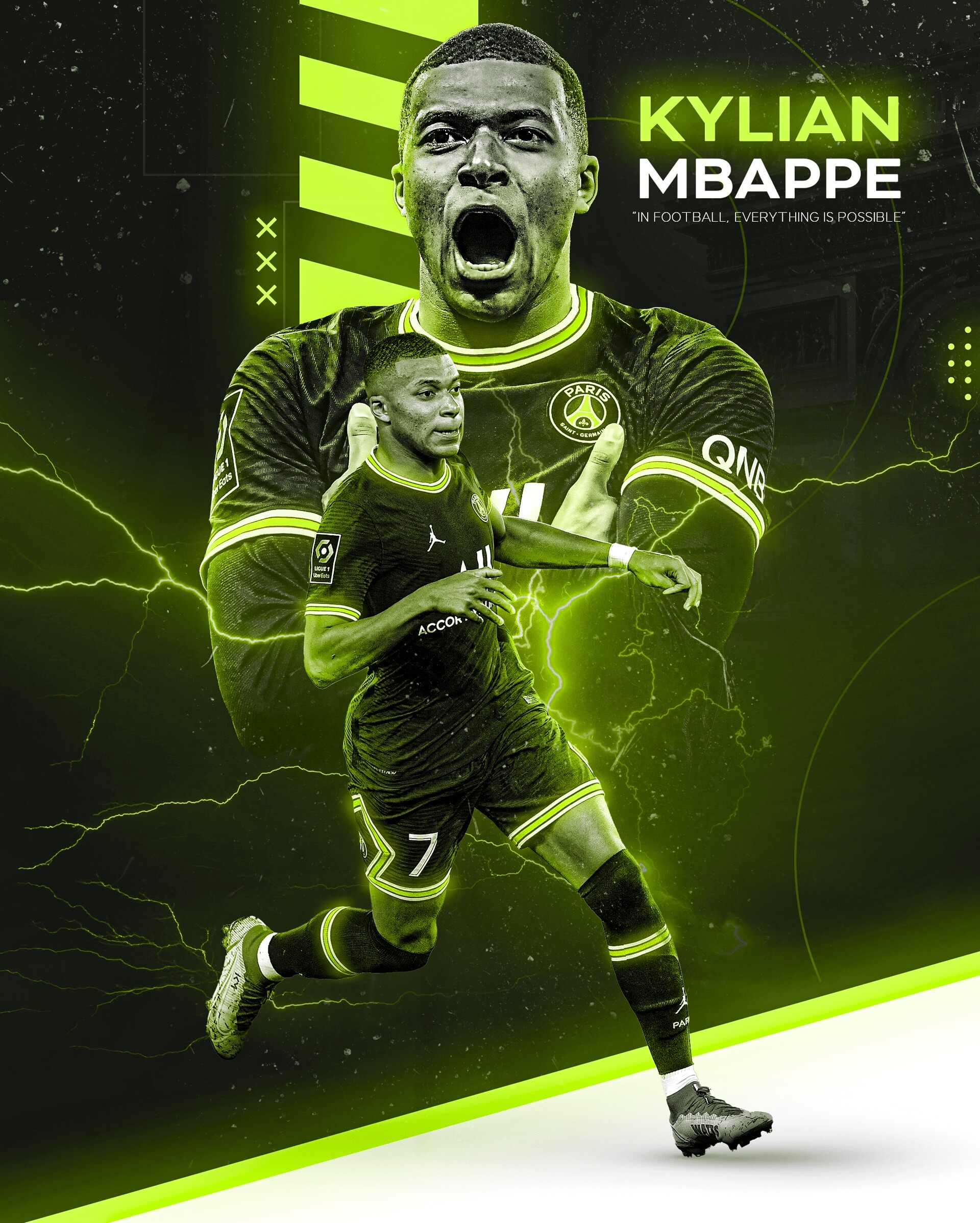 Mbappe football poster