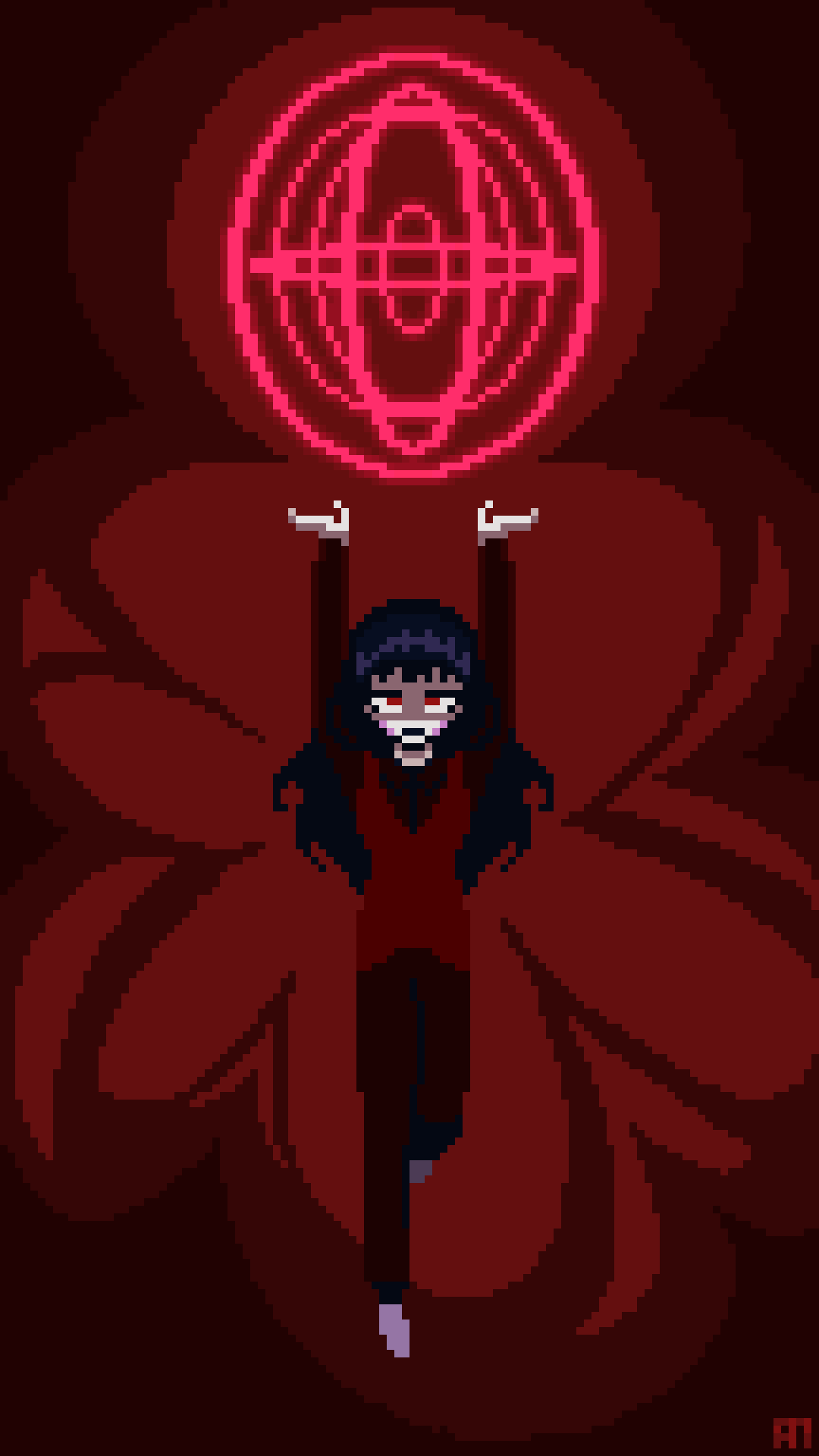 A vampire witch casting a portal spell for the prompt 'portal'.