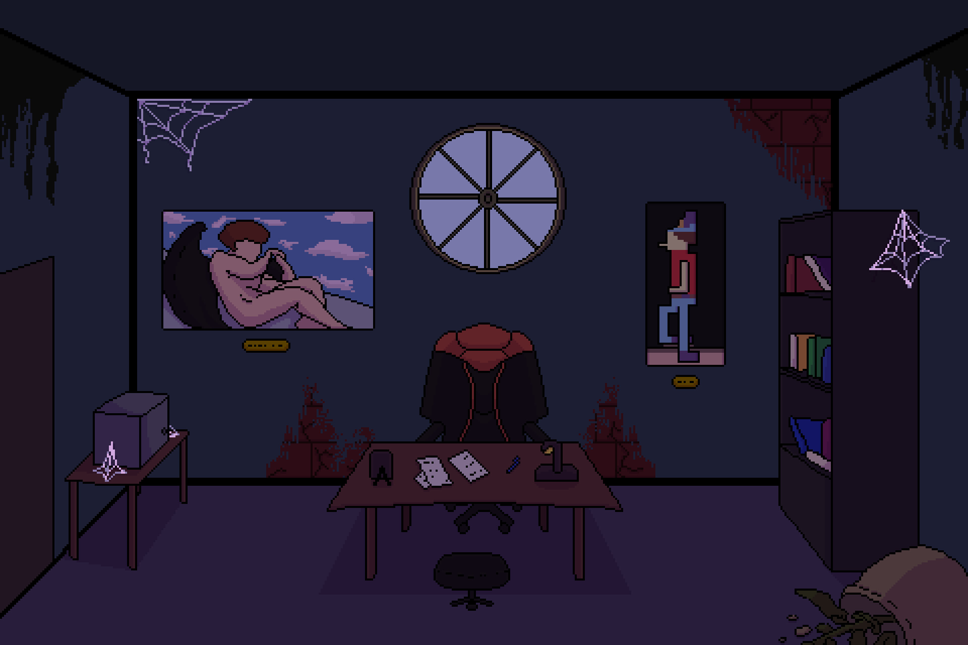 ArtStation - Pixel Art Horror Game Backgrounds