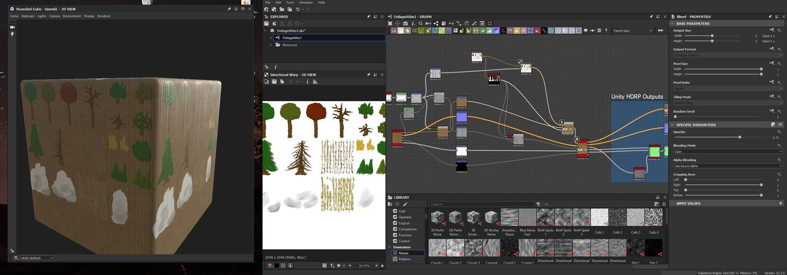 Substance Graph for the Foliage Atlas