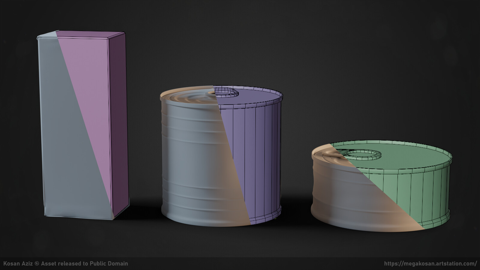 Highpoly Render and In-Game Wireframe