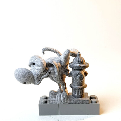 dirty dog - 3D printed sculpture for toy bricks