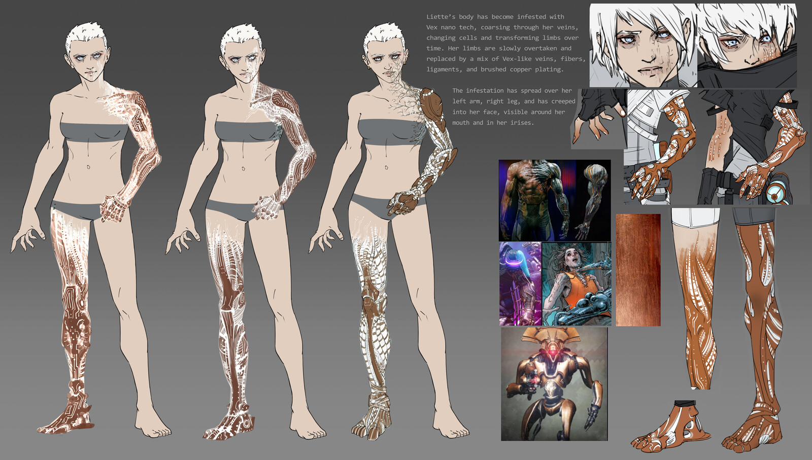 details on her synthetic parts