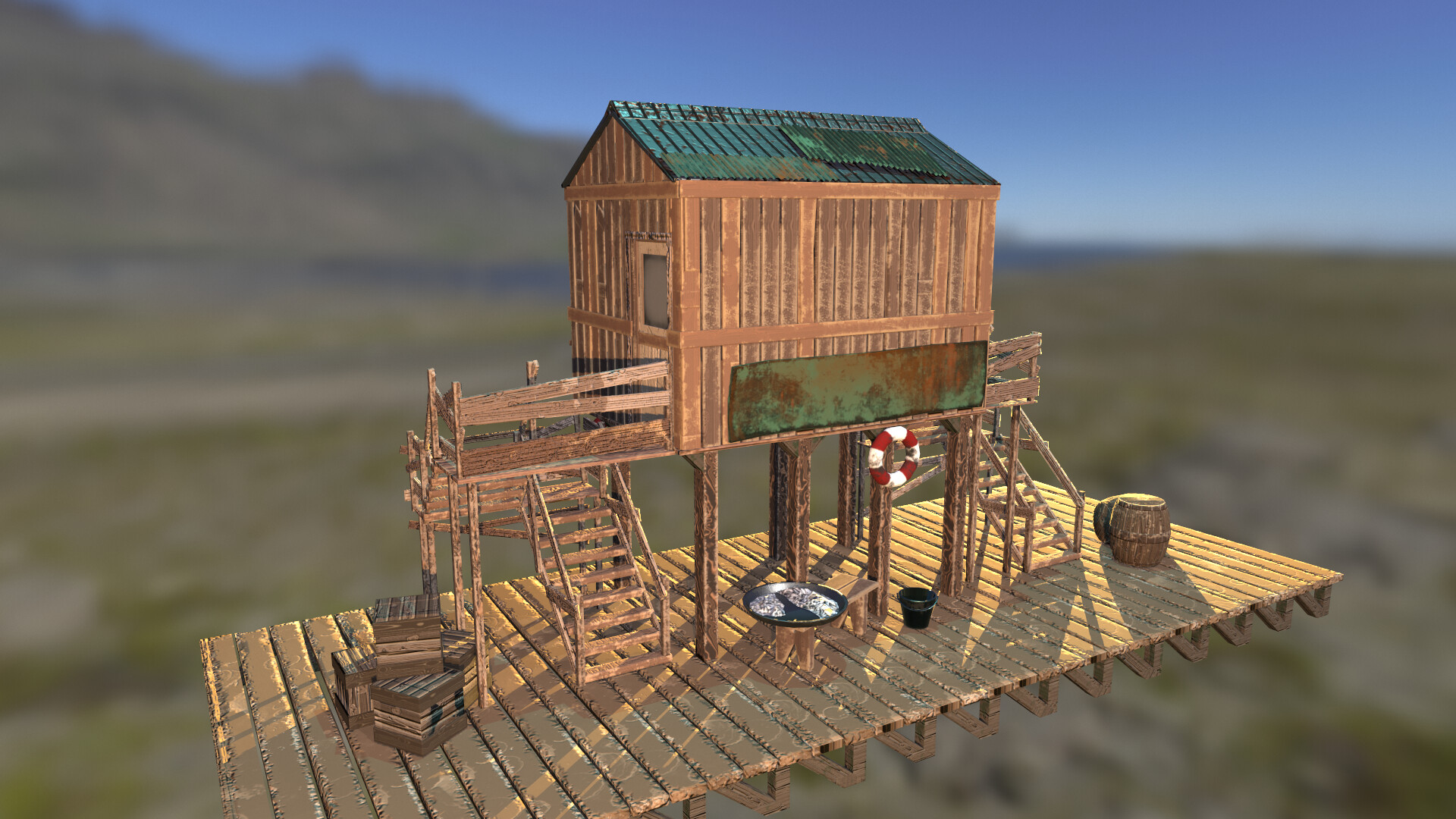 ArtStation Fishing Hut Model / Balıkçı Klübesi Modeli