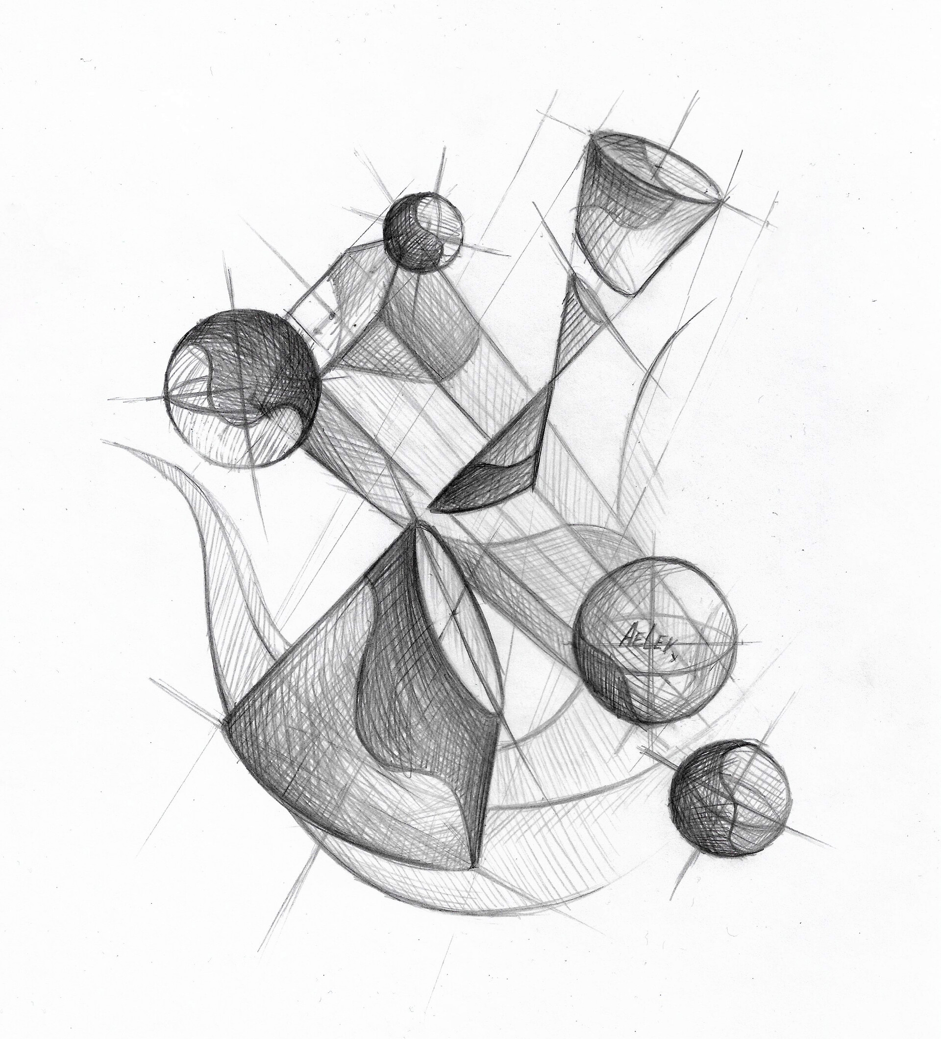 geometric anamorphic drawing | Stable Diffusion