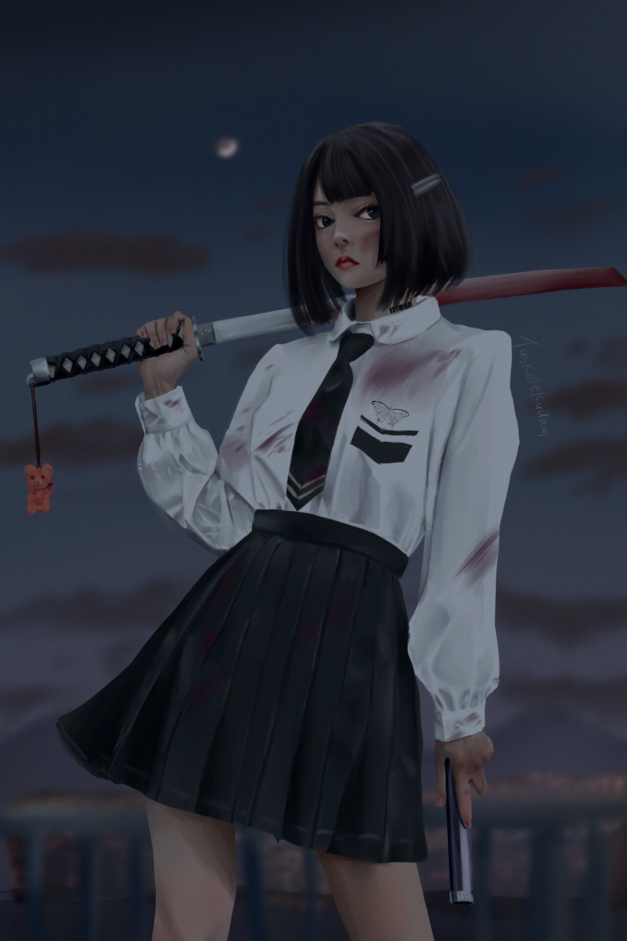 ArtStation - School Girl Samurai