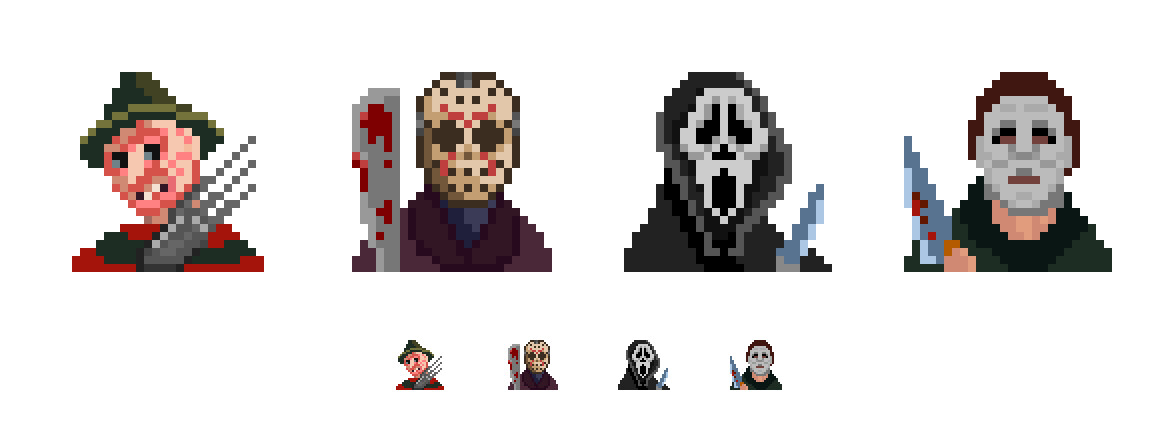 Pixel Art horror emojis