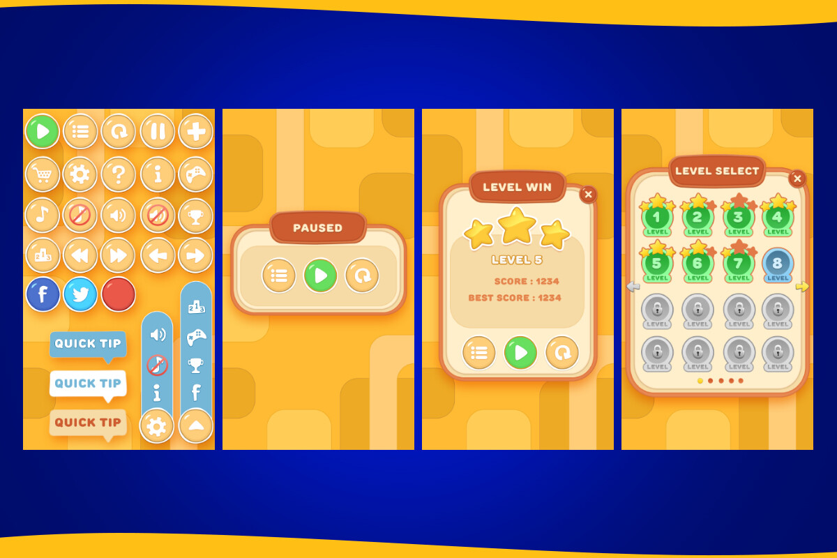2D Mobile UI - Casual Game I GUI Kit