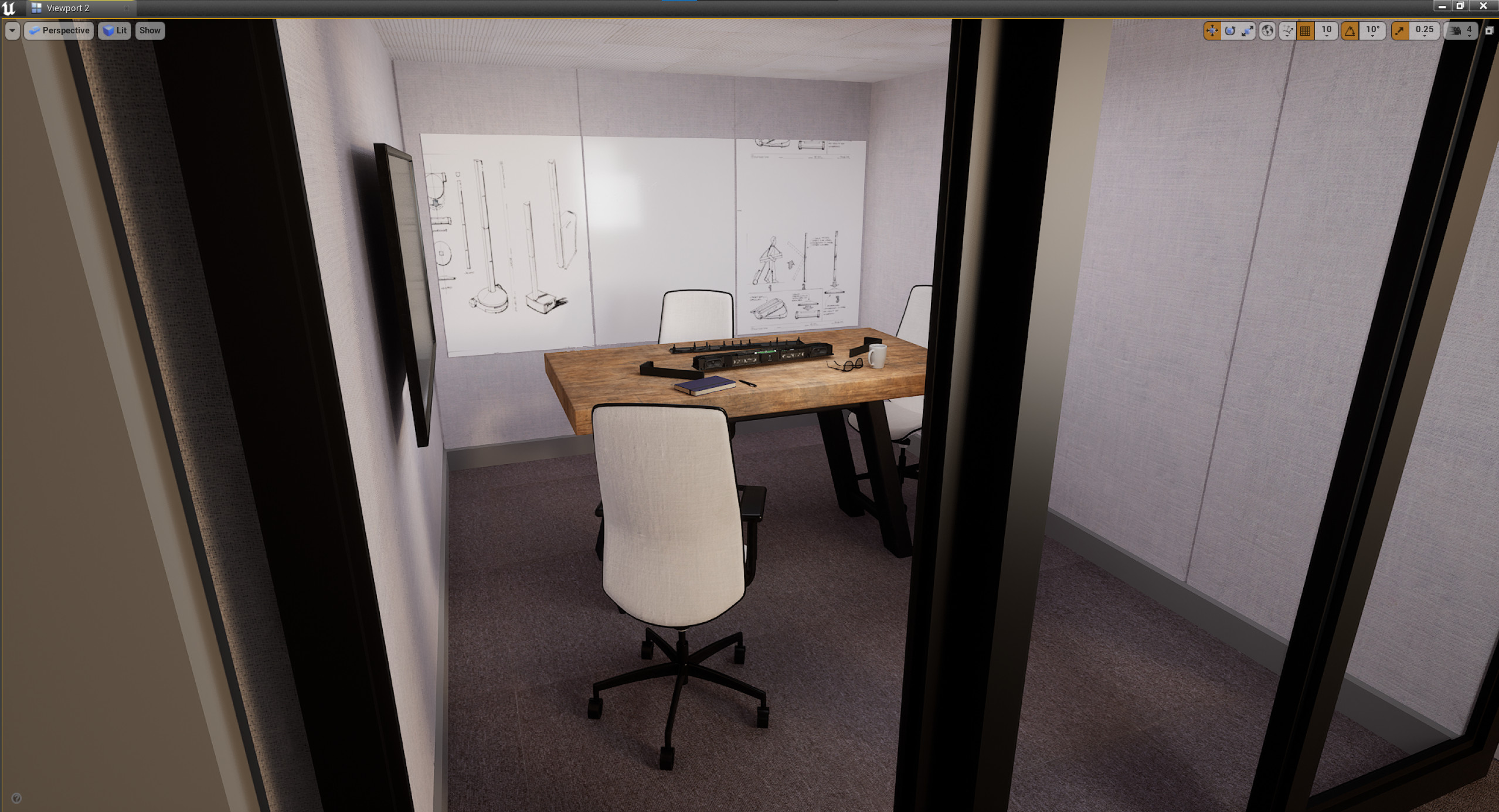 In editor shots of the work bench room
