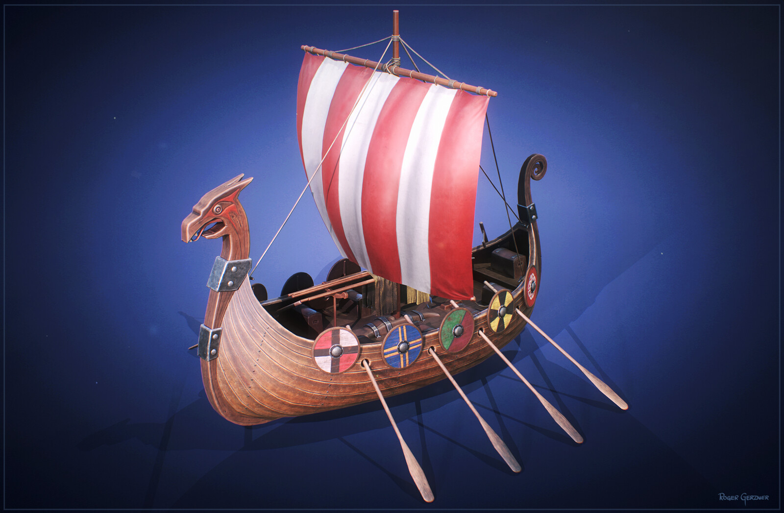 Sytlized Viking Boat