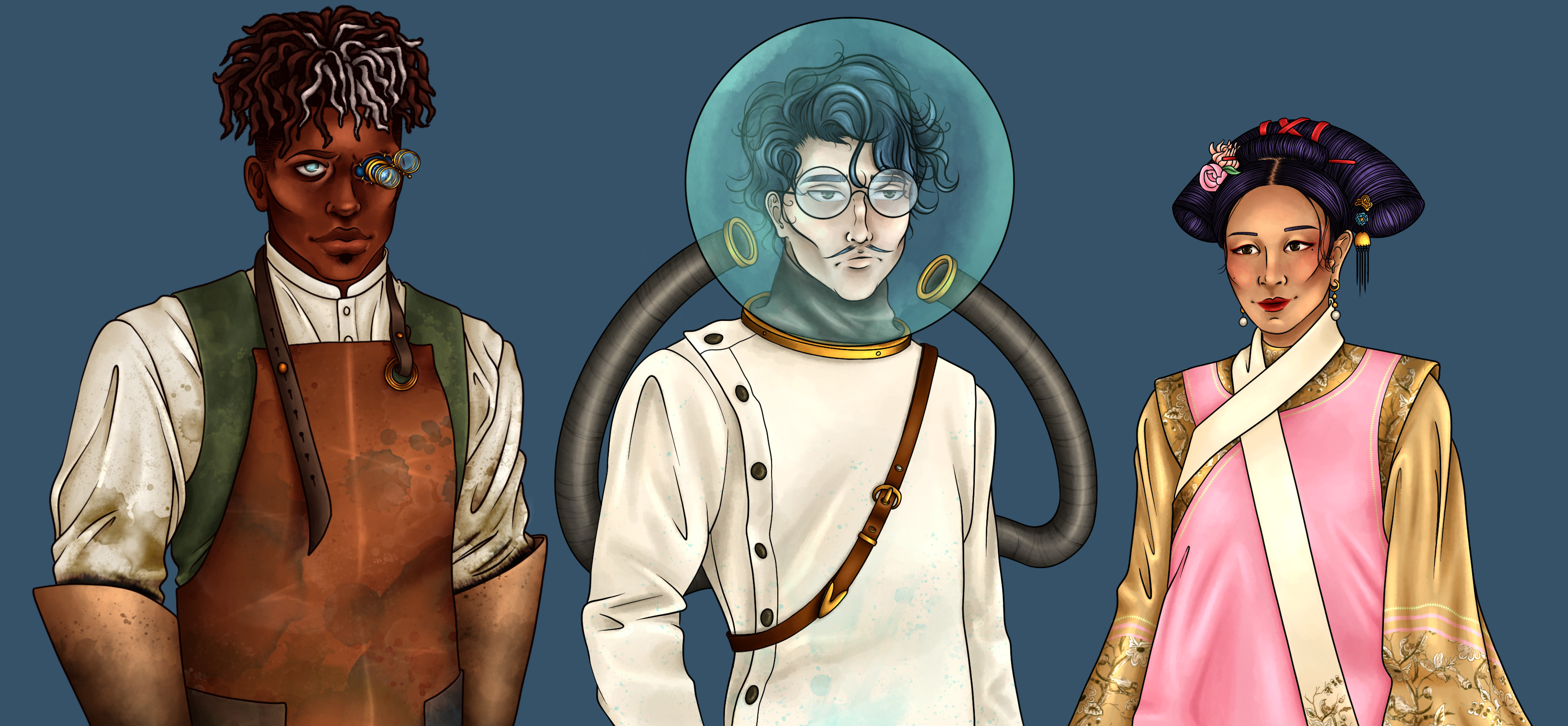 Cyril, Vincent, Yingyue - Main Outfits - Outside