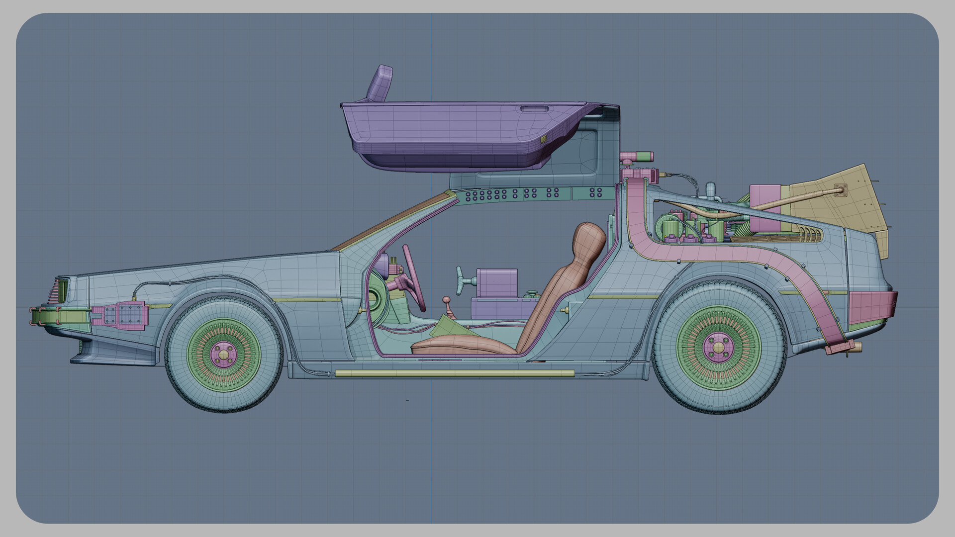 The Delorean DMC-12 Blueprint White By Mark Rogan