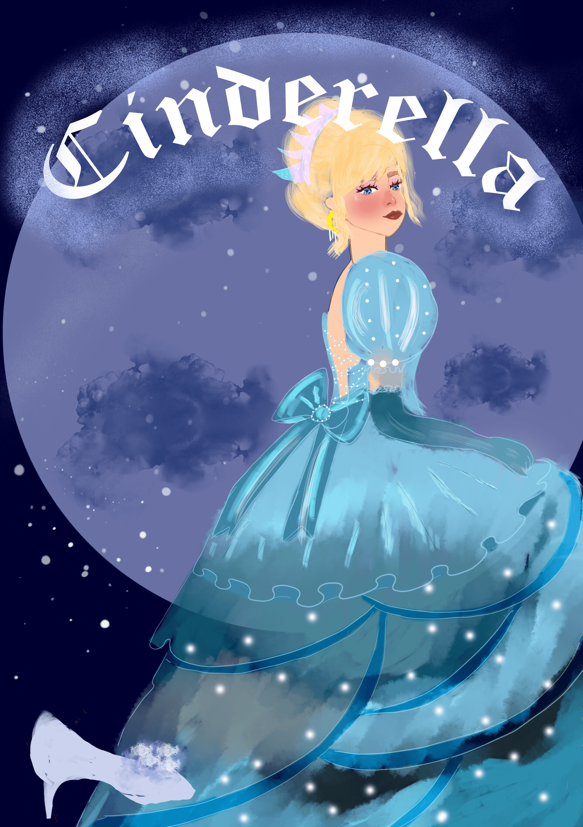 ArtStation book cover illustration for `Cinderella`