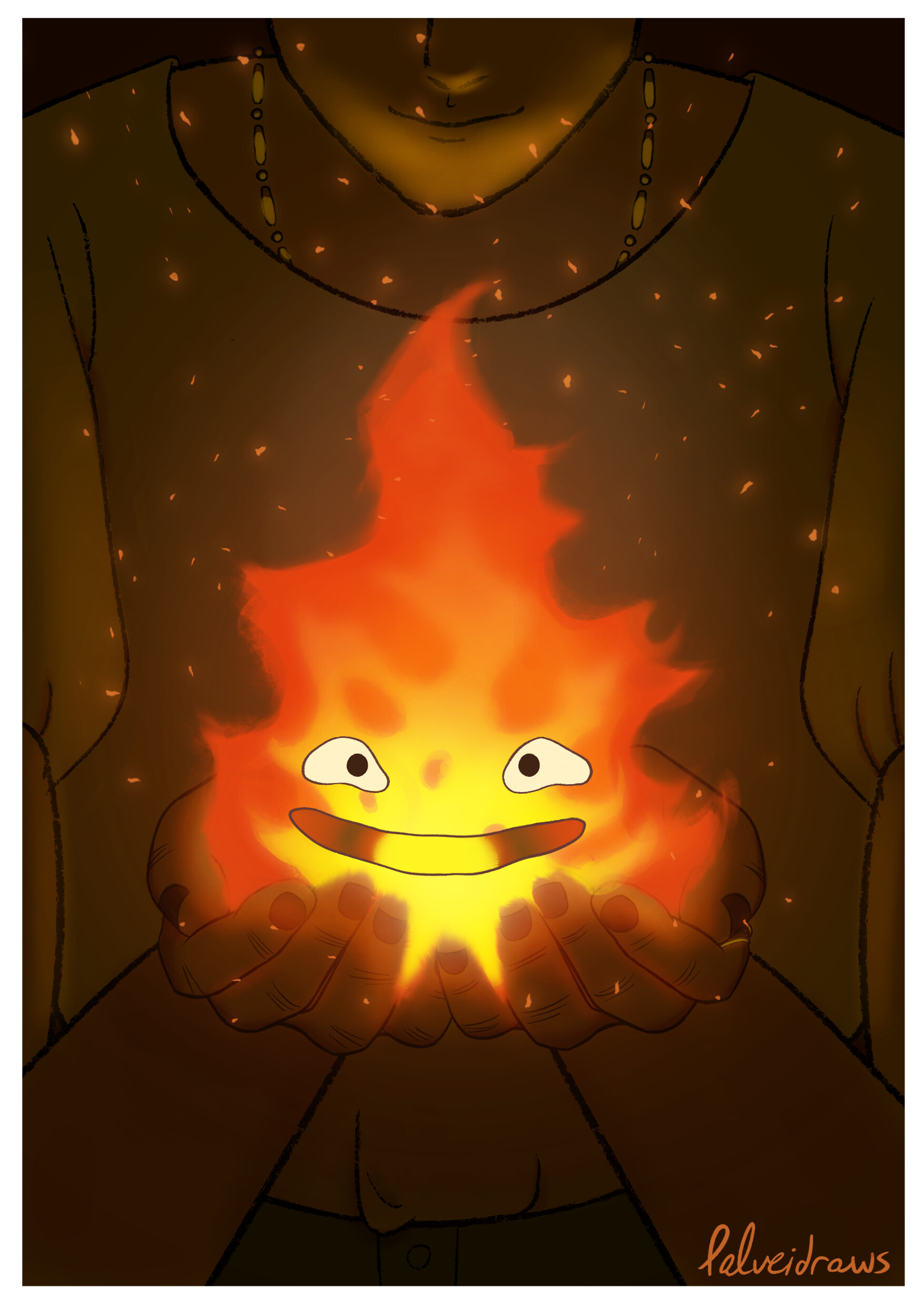 ArtStation - Howl's Moving Castle Illustration Series: Calcifer