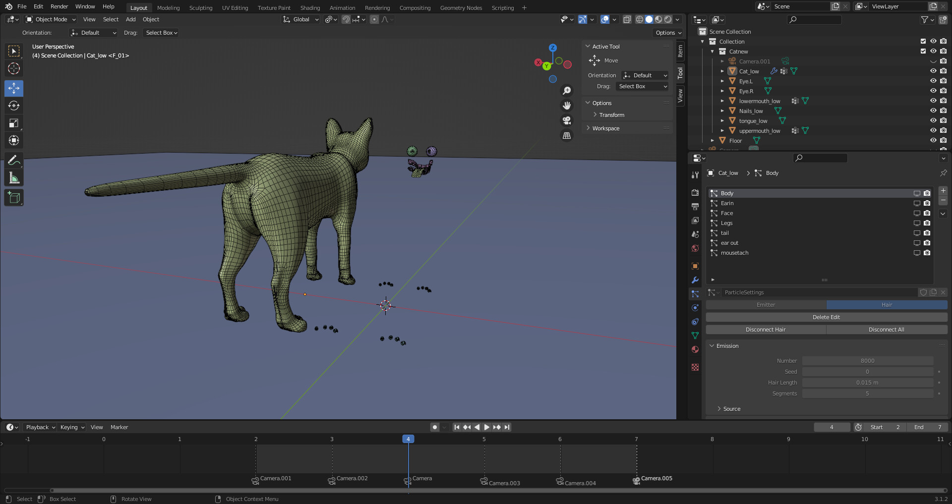 ArtStation - Fur Cat White Rigged and Animation
