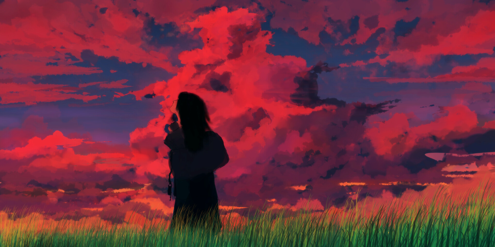 Durarara!! moon sky red clouds anime series character wallpaper | 2560x1600  | 815905 | WallpaperUP