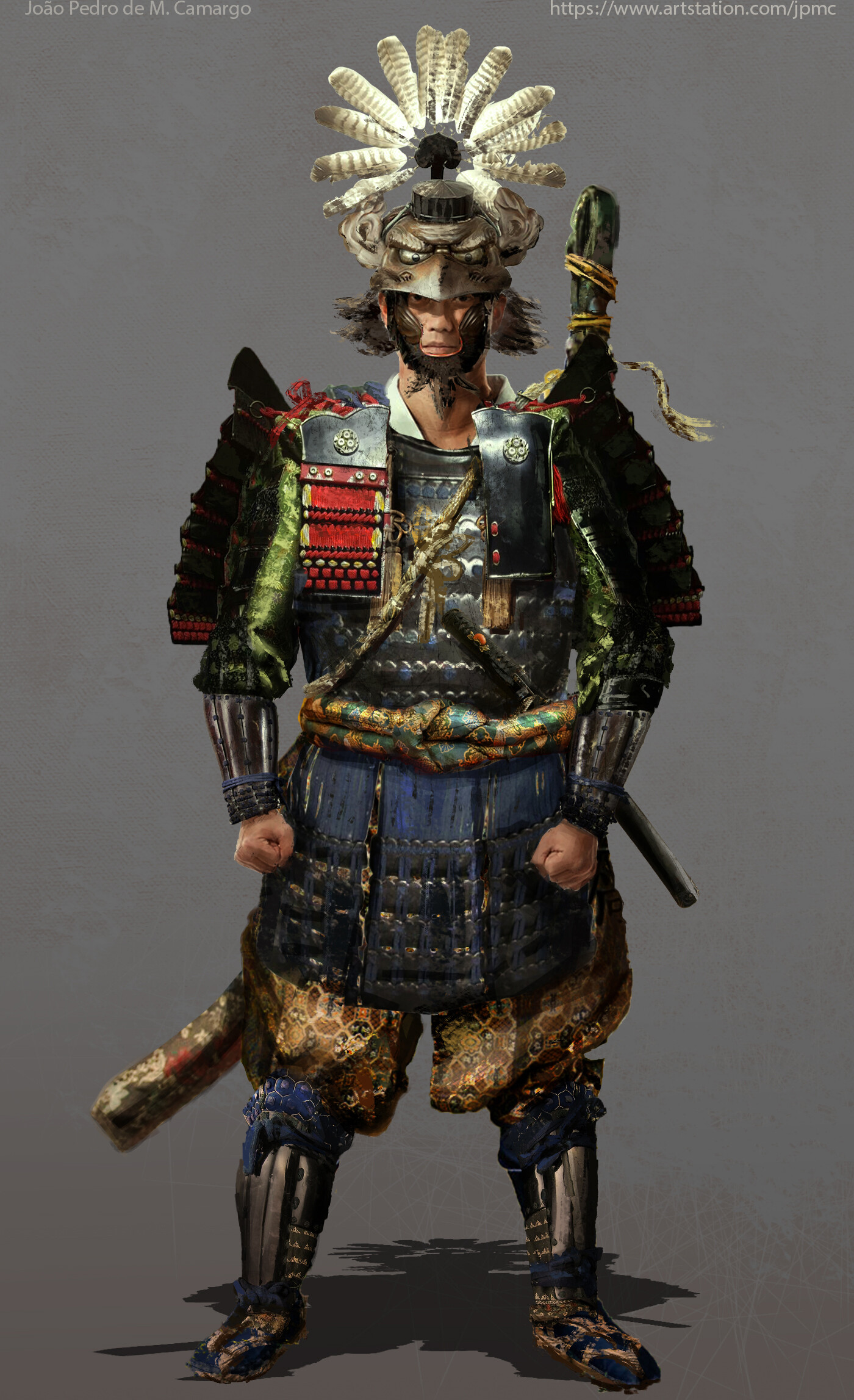 ArtStation - Tengu armor Samurai