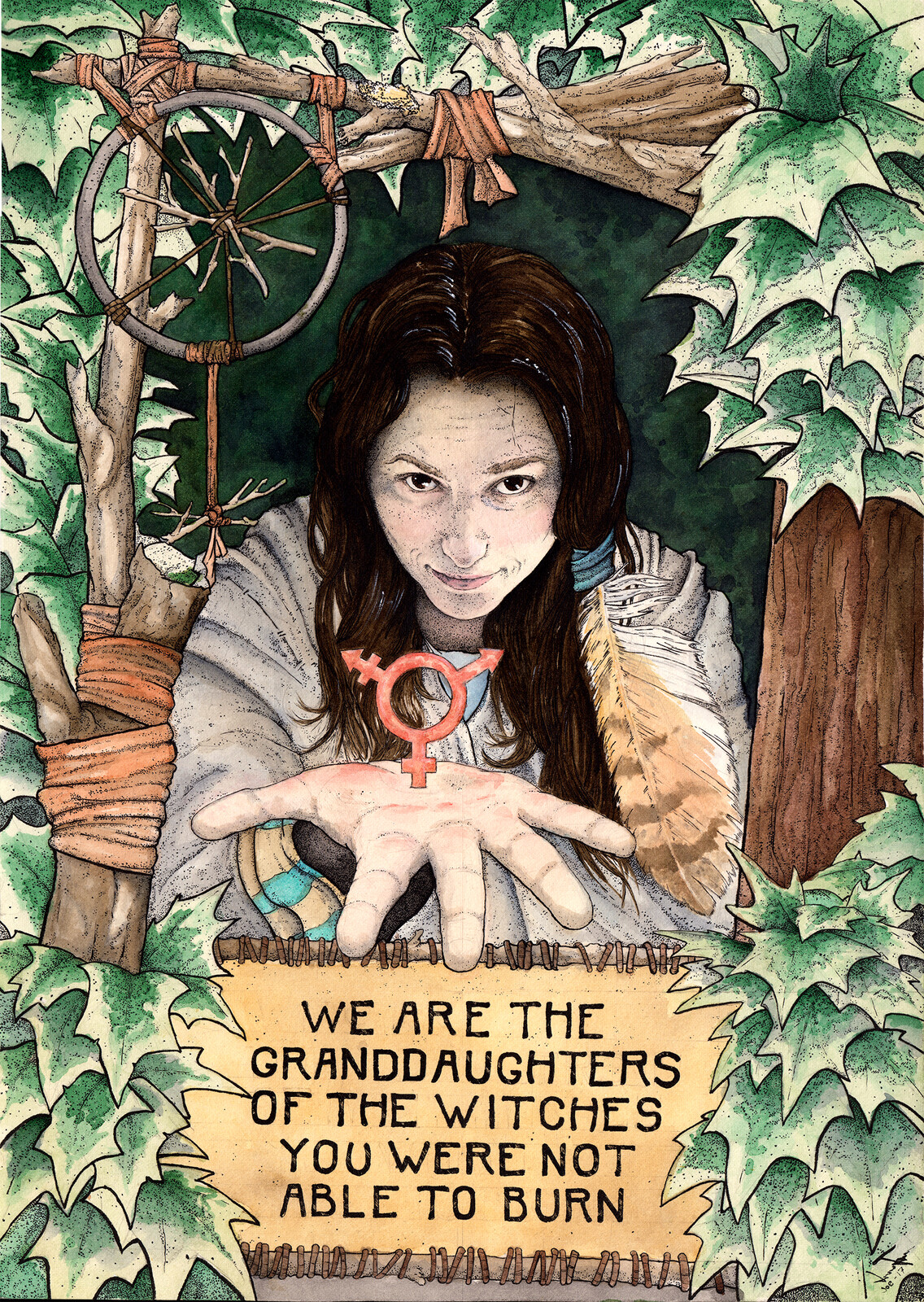 "The Witch" 
A water color print I did to sell in stores. 