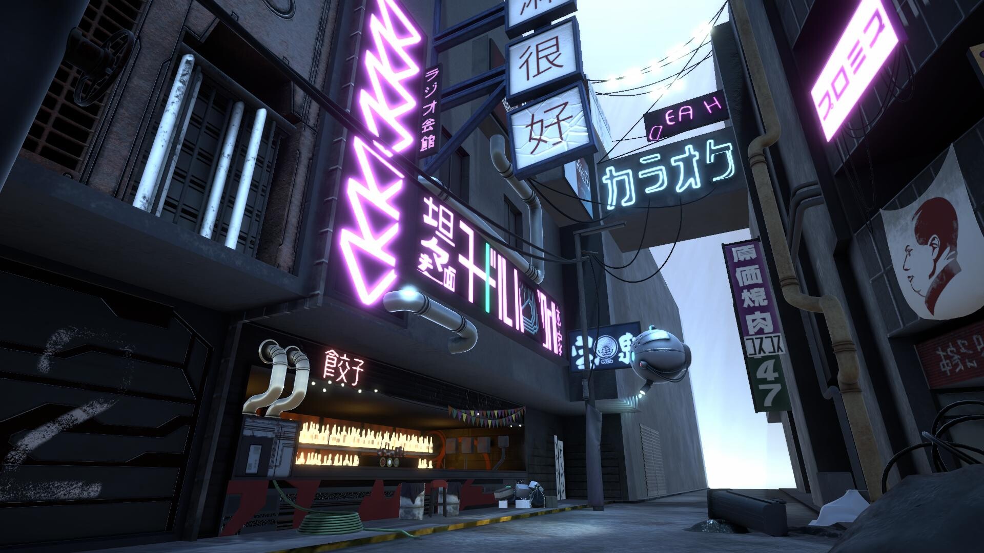 ArtStation Cyberpunk Back Alleyway