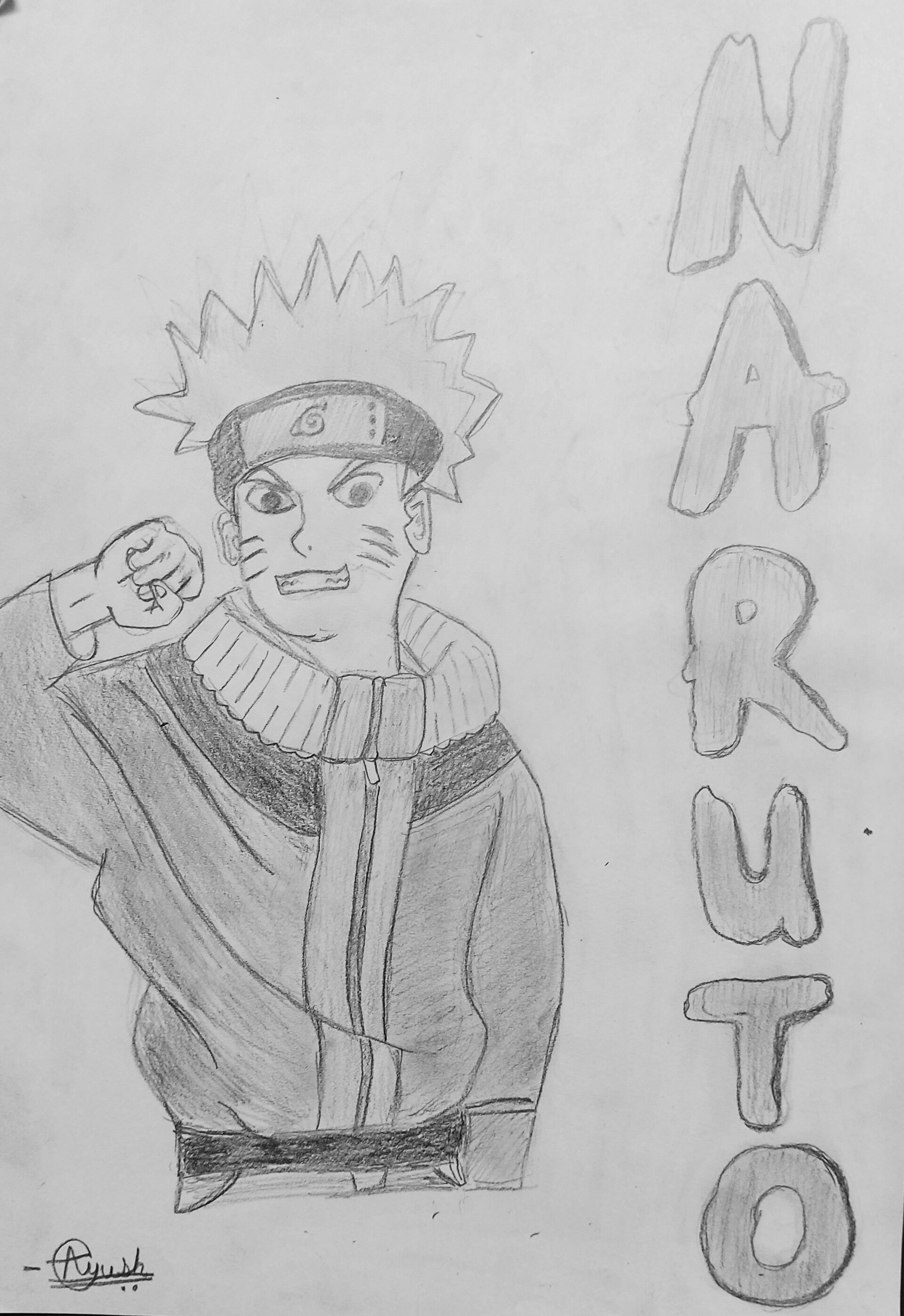 Naruto pencil sketch Ayushman - Illustrations ART street