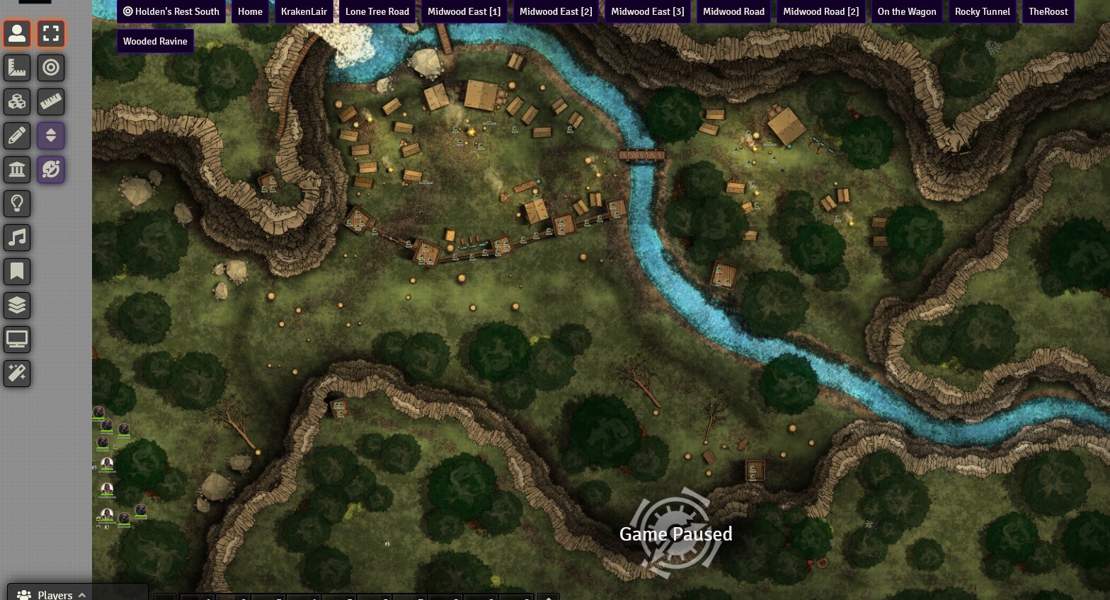 Large-Scale Map in Foundry VTT &amp; Roll20 Free [Bandit Camp - 240 x 160]