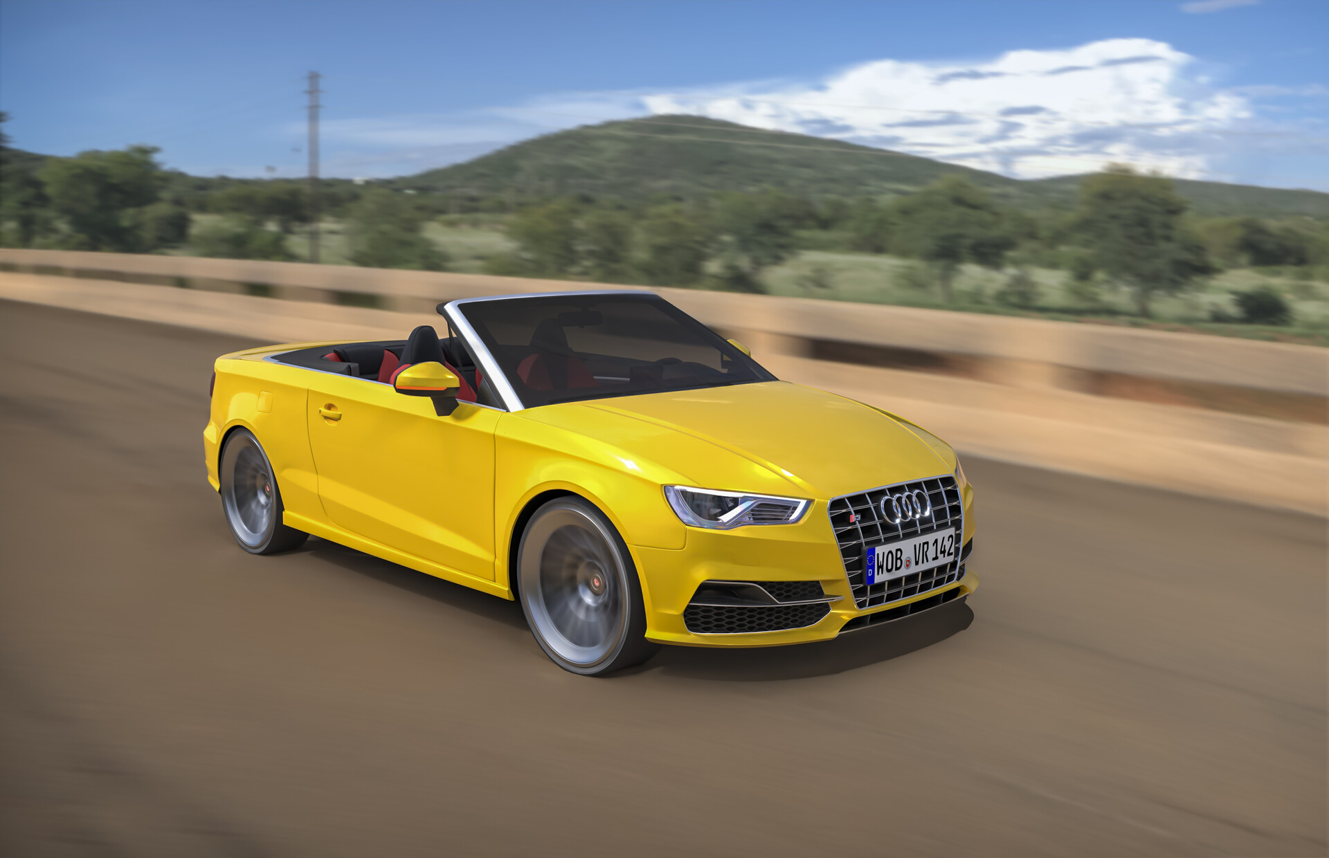 ArtStation - Визуализация Audi S3 Cabriolet, после дождя.