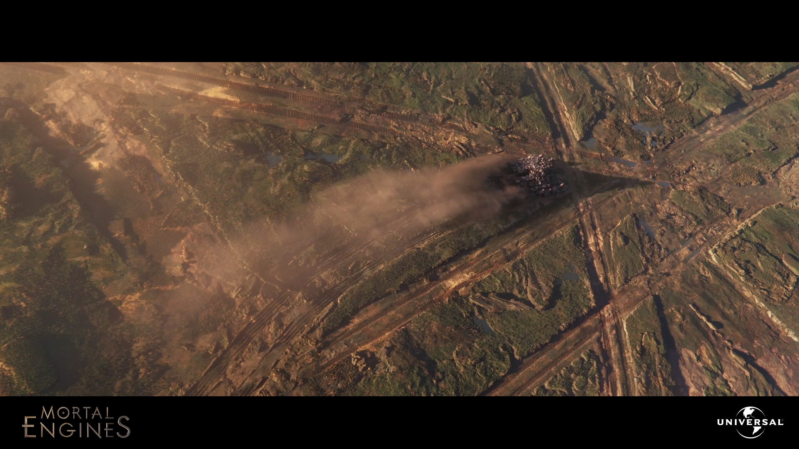 3D Environment establisher, trench aerial establishing shot of the city of London over the hunting grounds. Built with Maya, zBrush, Clarisse, PhotoShop and Nuke. CG rendered city of London from Lighting and dust cloud from FX.