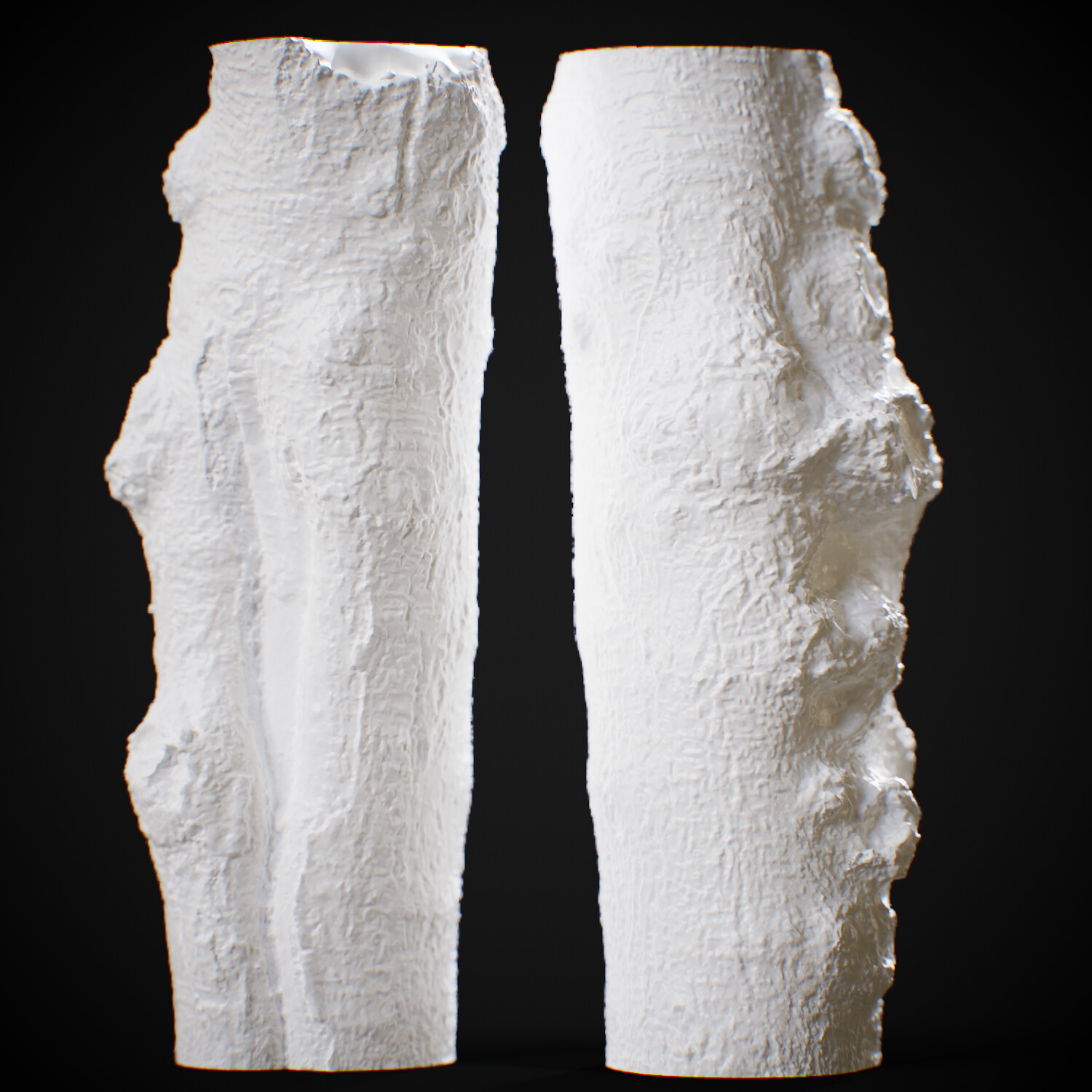 High poly form scan model - Clay mode