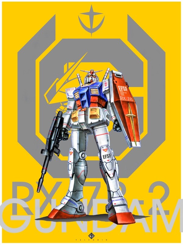 RX-78-2 ガンダム浮世絵 RX-78-2 GUNDAM (色あり) Swaco - Illustrations ART street