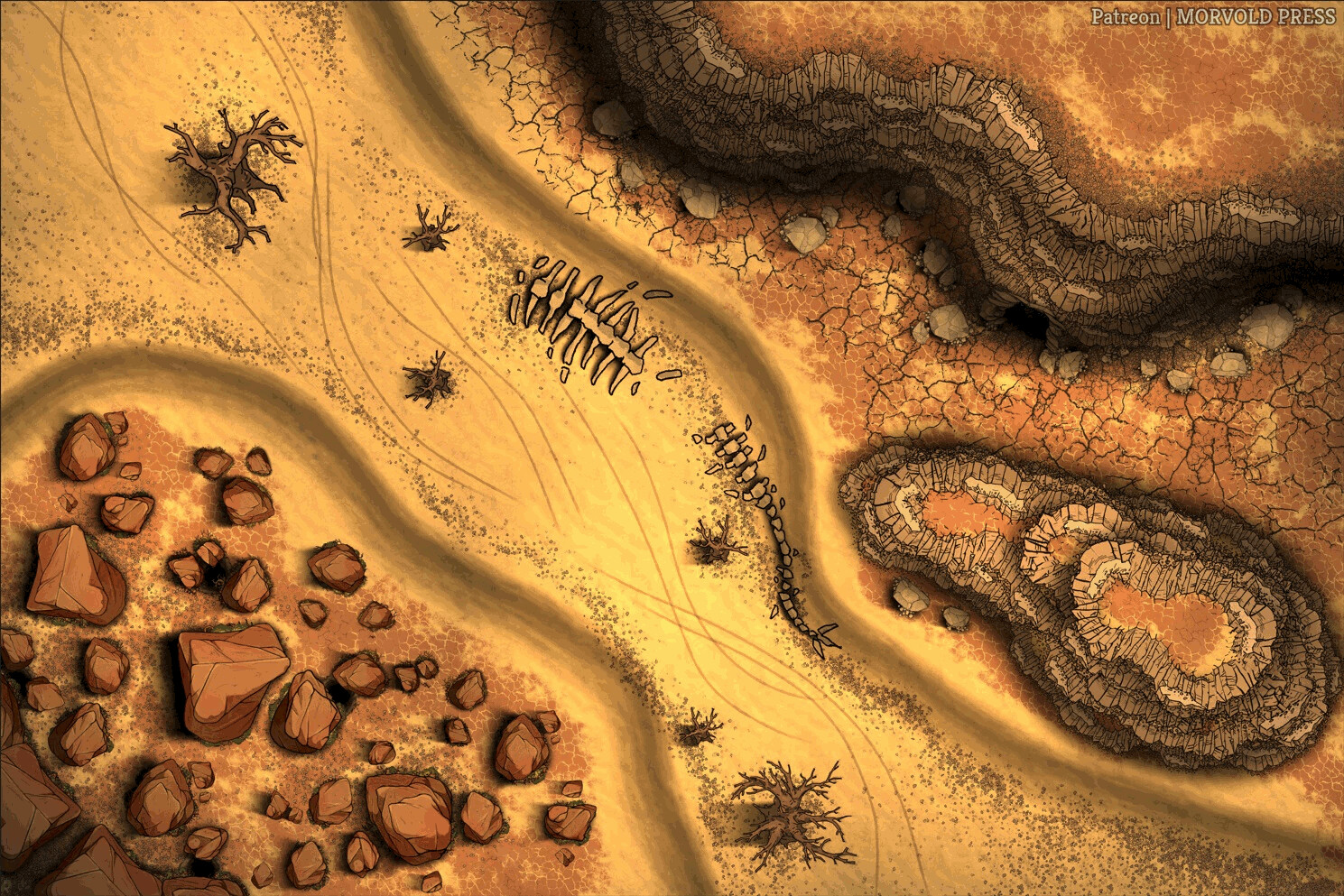 Desert - Flash Flood Phased Battlemap [240 x 160]