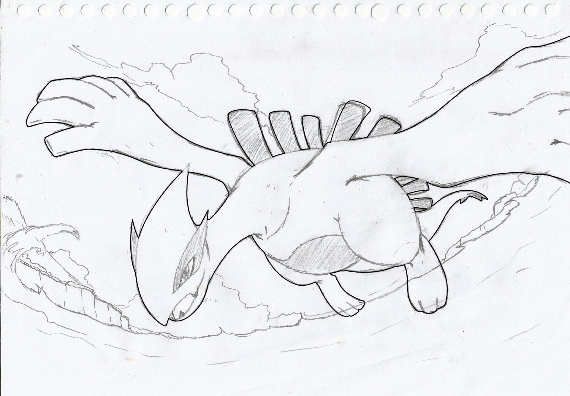 lugia (pokemon) drawn by akadako