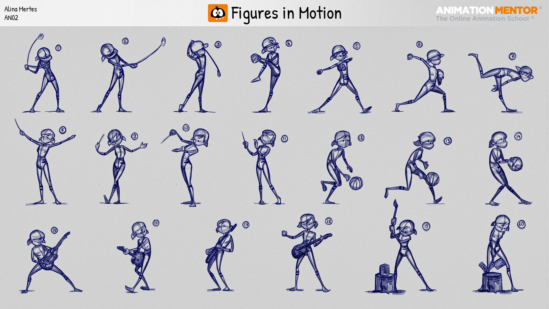 ArtStation - Animation Mentor - Figures in Motion Sketch