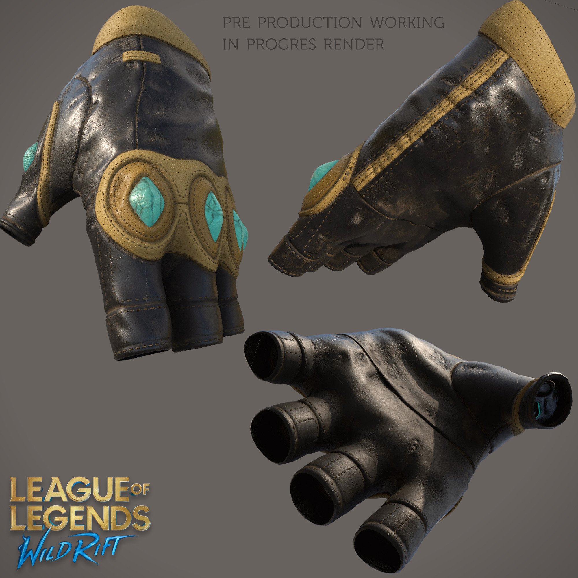 Those are Work in Progress Glove renders. The final colour changed to blue. 