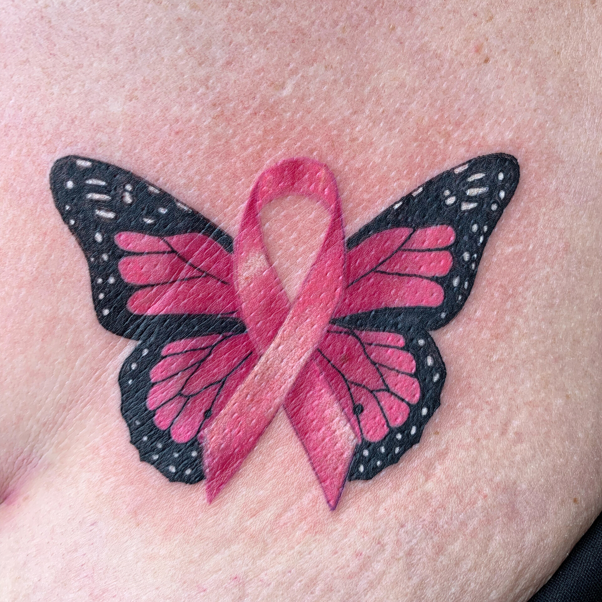 Breast Cancer Ribbon Butterfly Tattoos