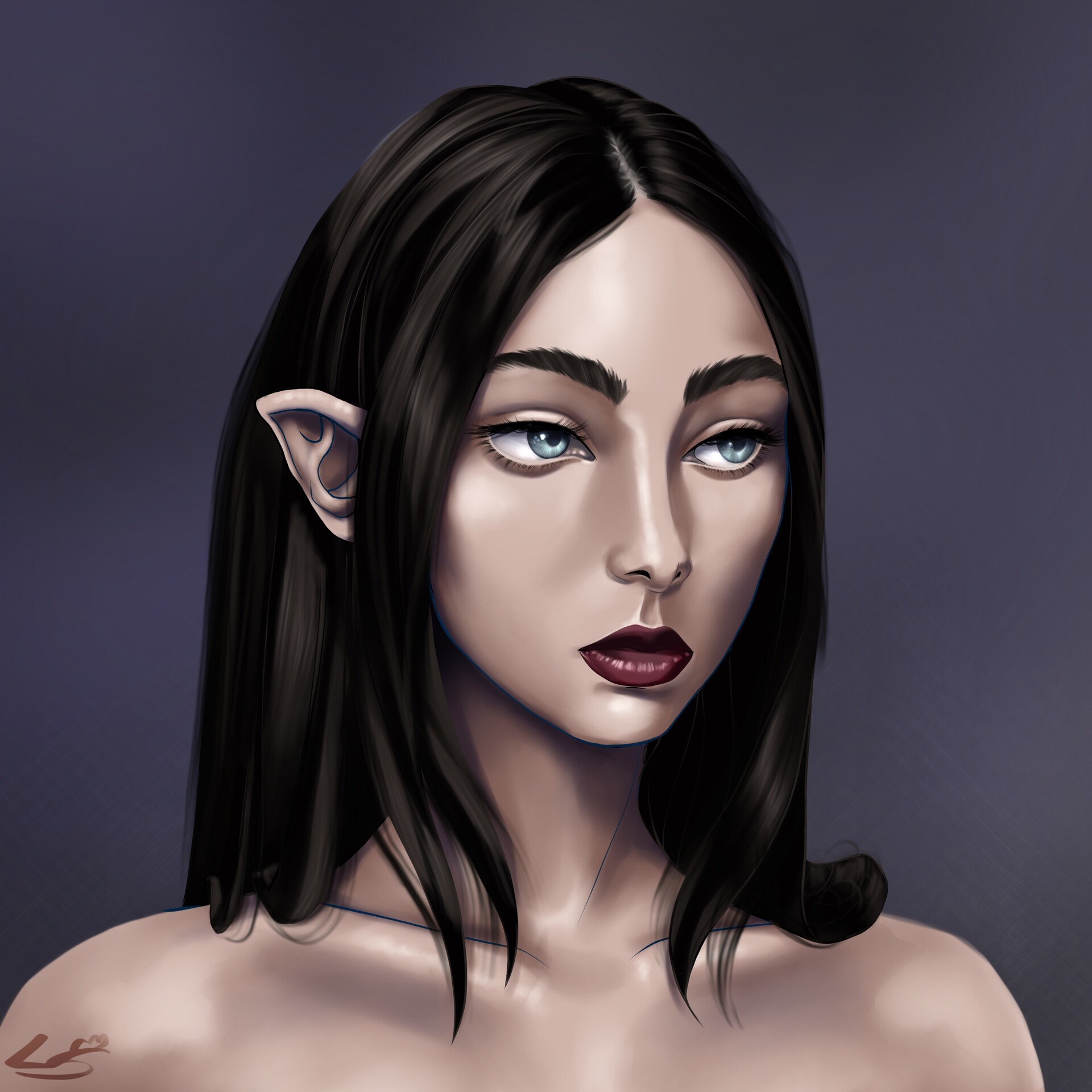 ArtStation - Half Elf Portrait