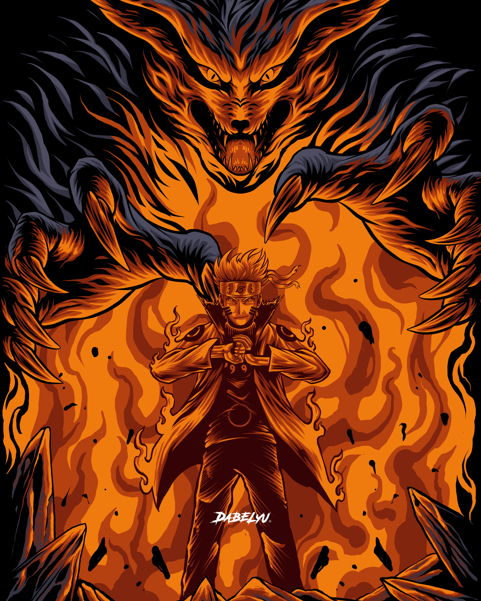 ArtStation - Naruto x Kurama Tshirt design