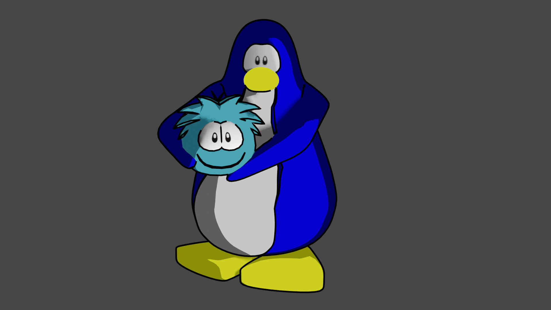 Wide Penguin Walking in Club Penguin on Make a GIF