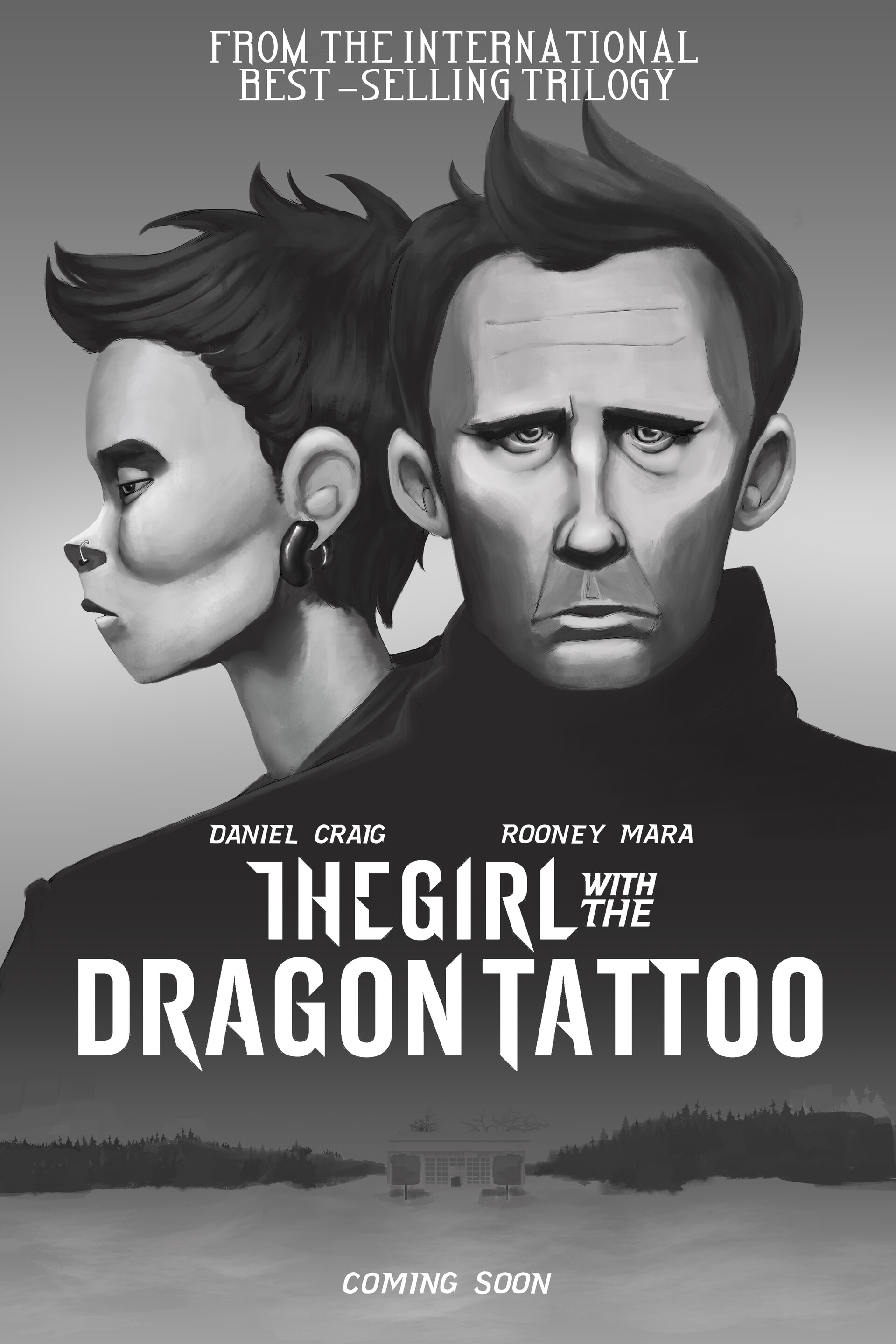 ArtStation The Girl with the Dragon Tattoo (stylized poster)