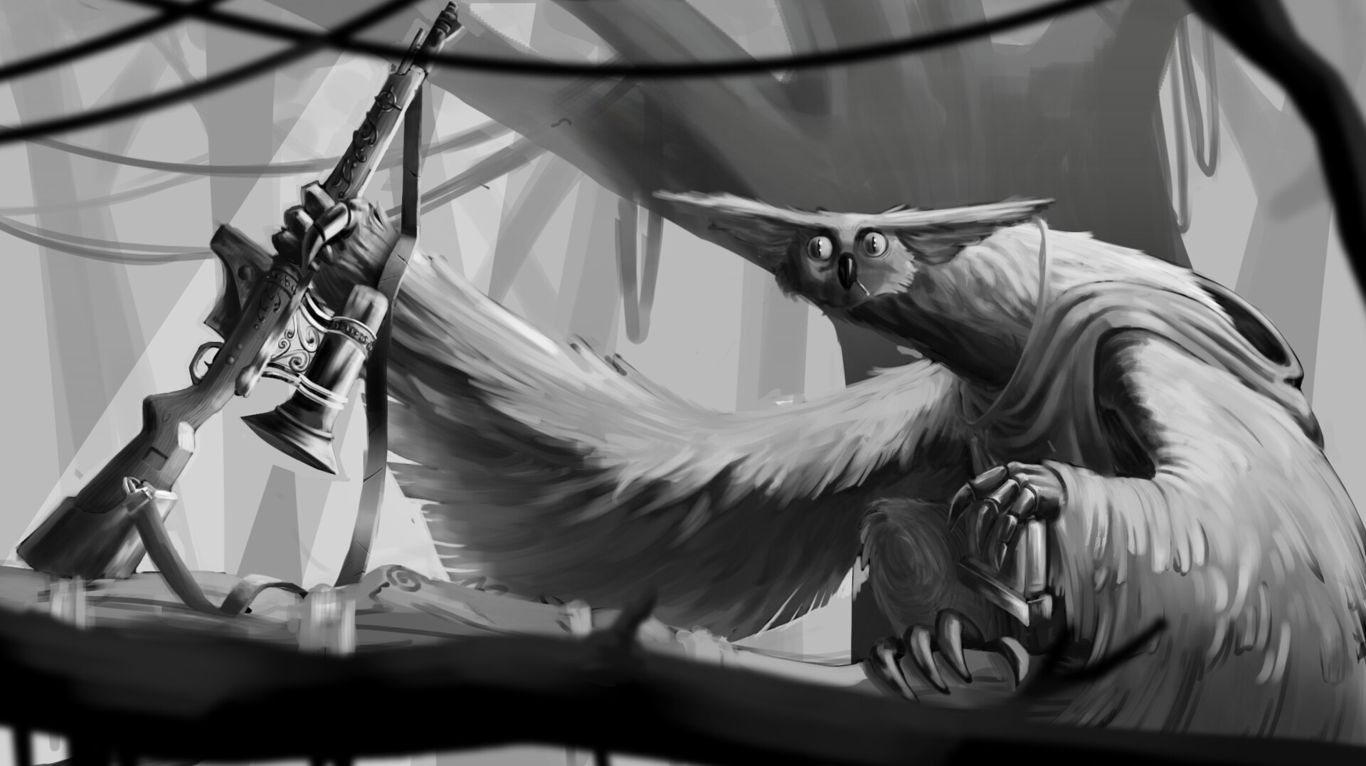 ArtStation - Le Hibou - illustration 2D