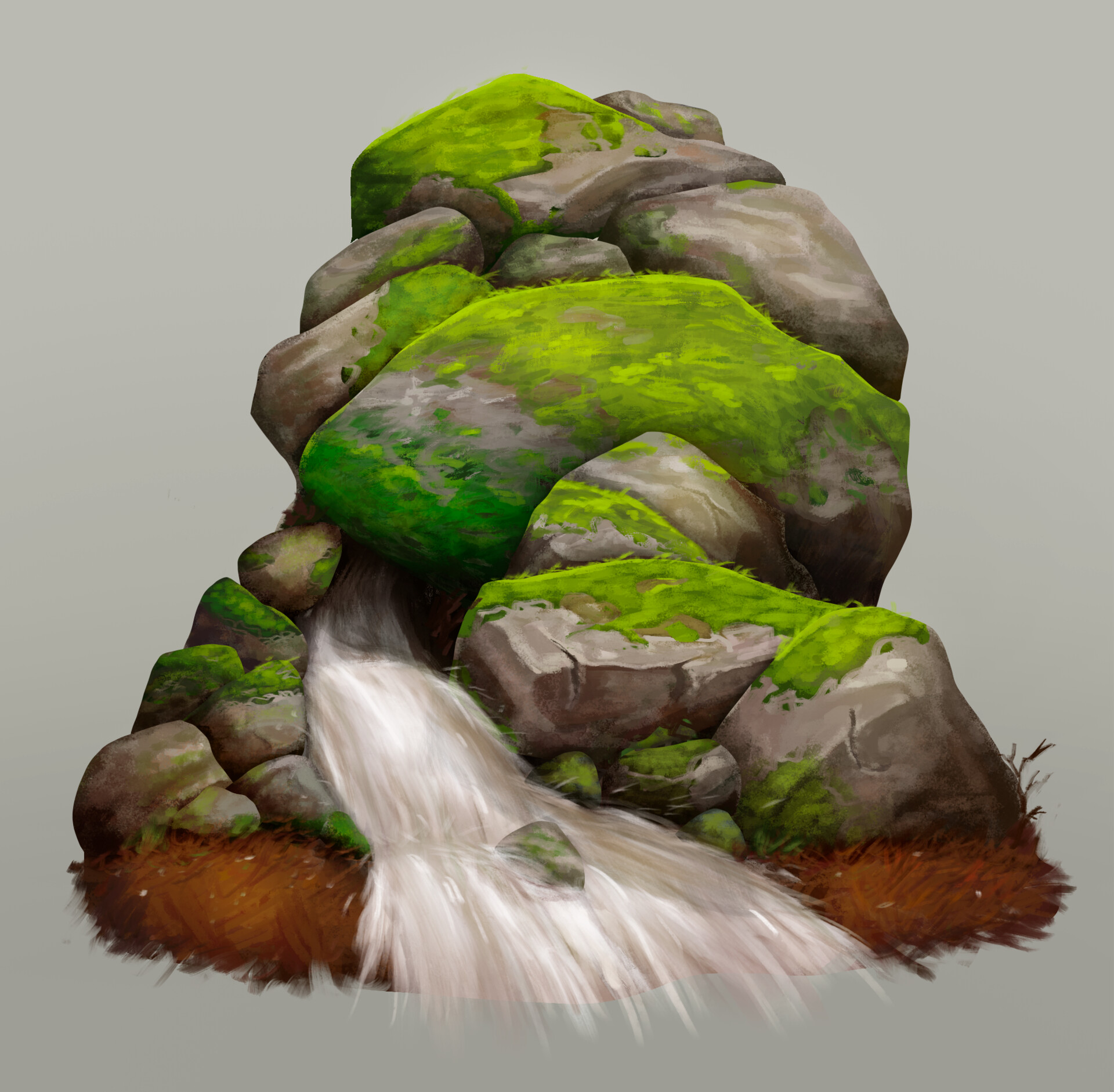 ArtStation - Moss Rocks Study