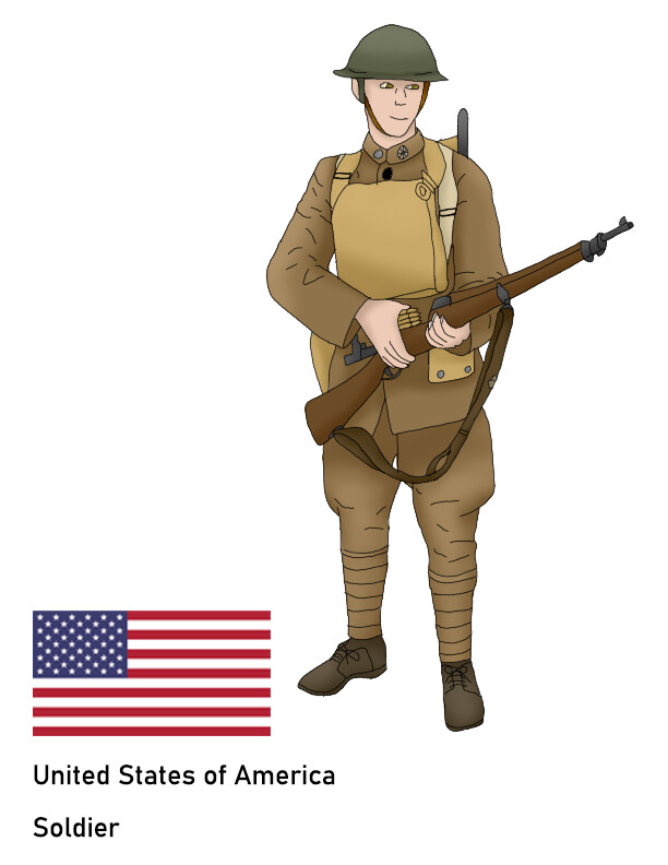 cartoon american soldier ww1