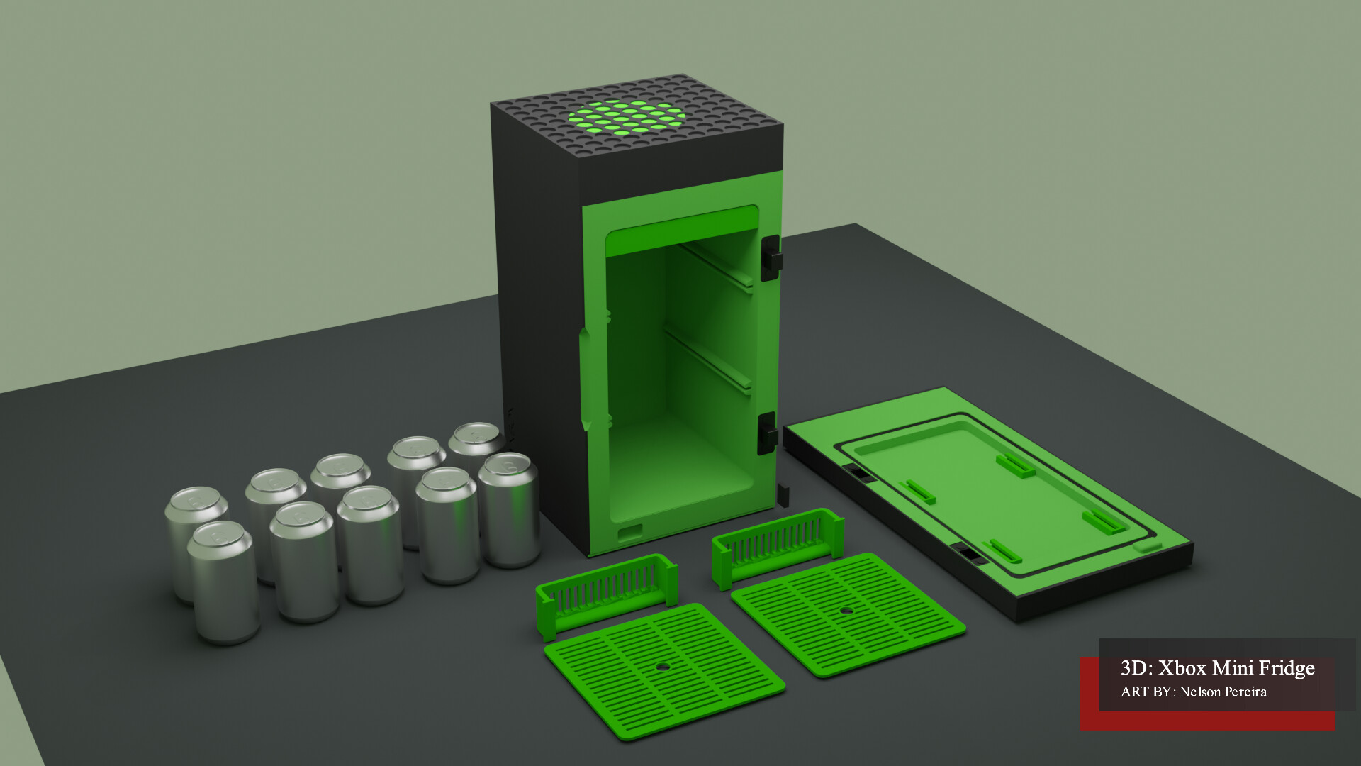 XBOX SERIESX MINI FRIDGE free 3D model
