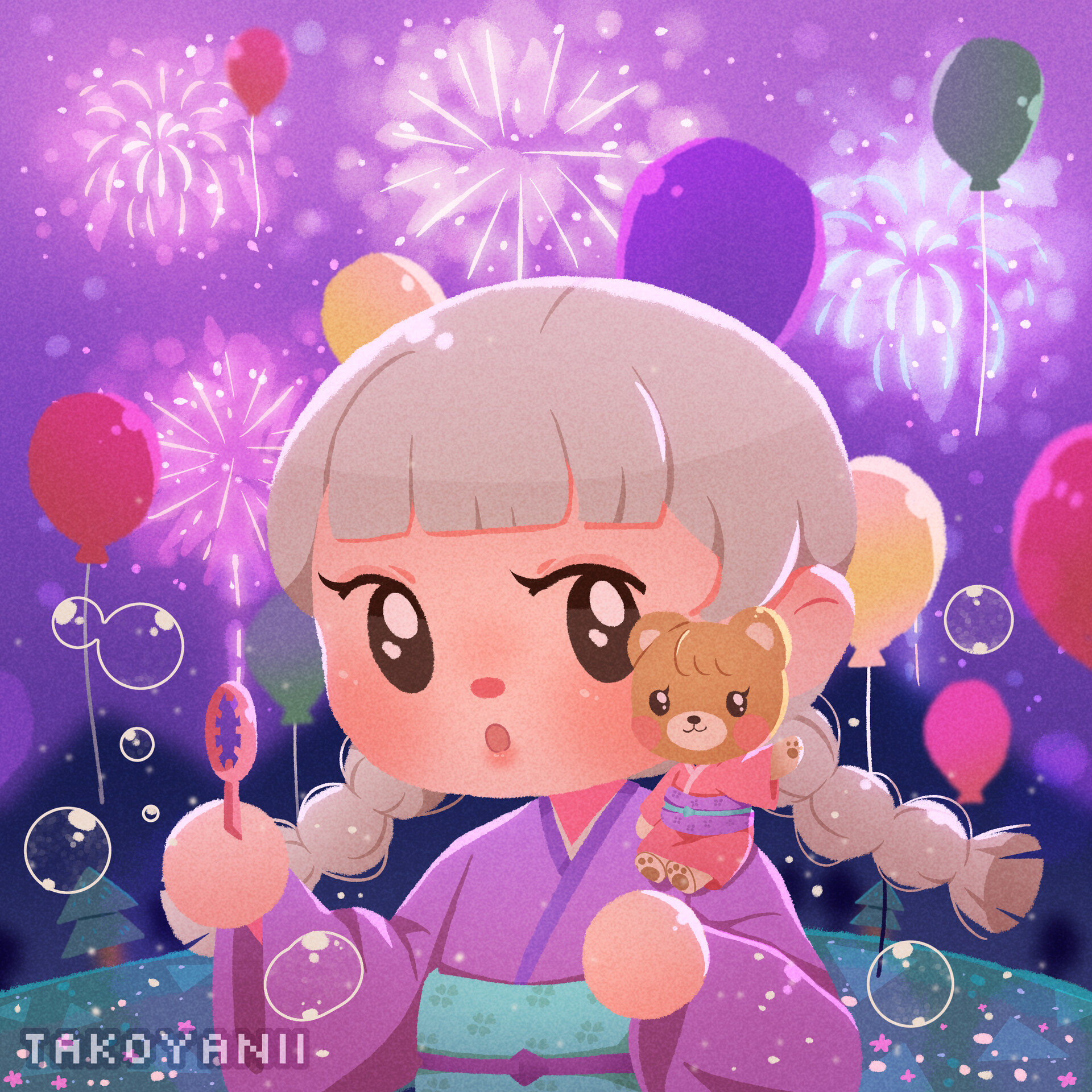 ArtStation Animal Crossing Fireworks