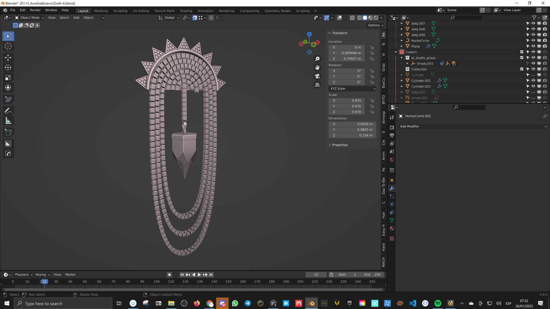 Stella Achenbach CG Portfolio Crystal Queen AI Earrings // AURELIA
