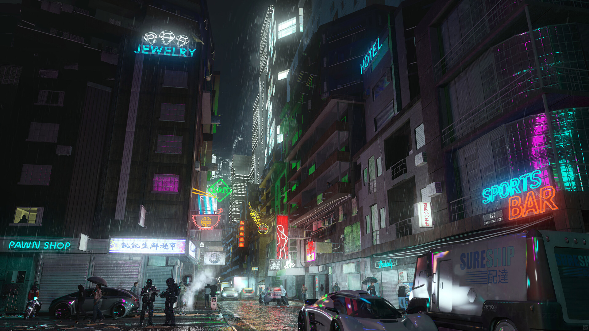 ArtStation - After Hours - Neon Showers