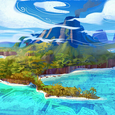 Iga oliwiak igsonart landscape mountain foot painting 1080p