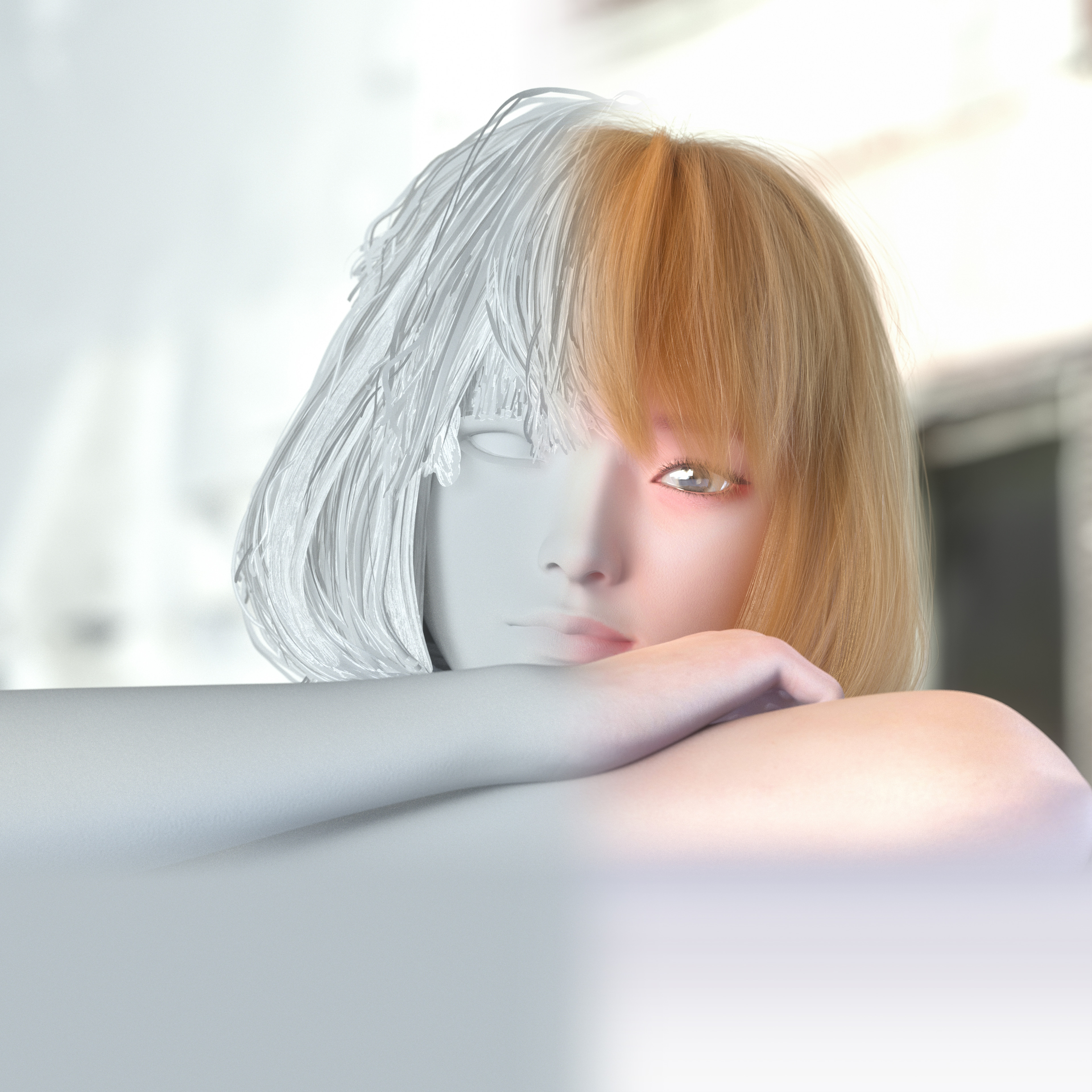 Half-Clay Render